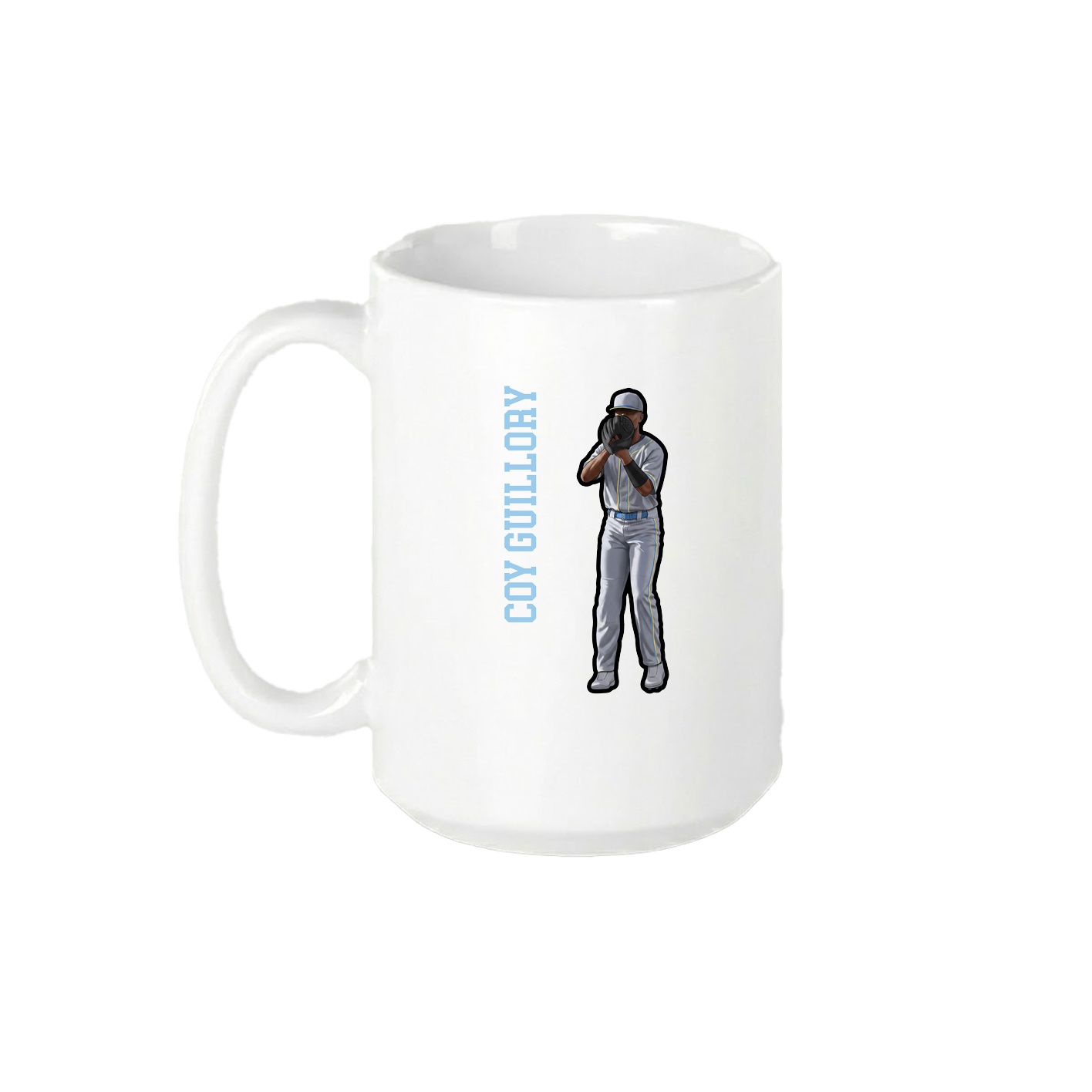 15oz Coffee Mug — Name Vertical in White