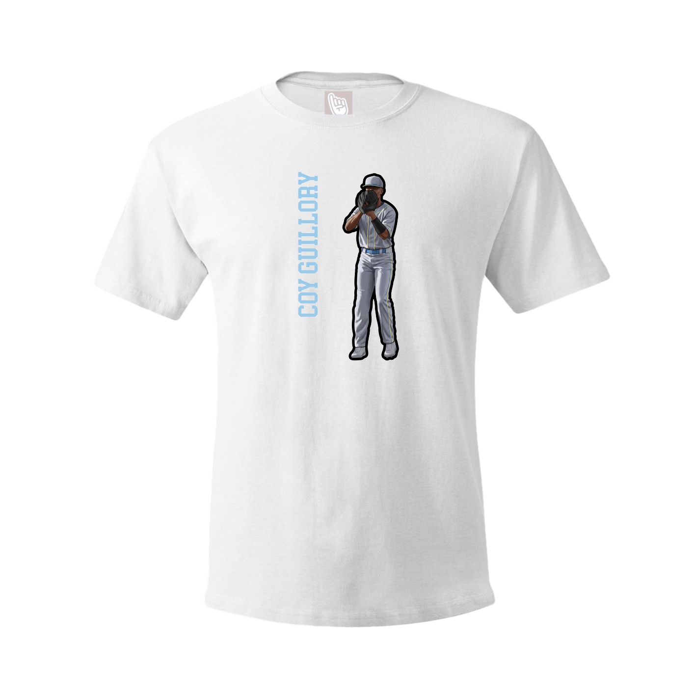 Tee — Name Vertical in White