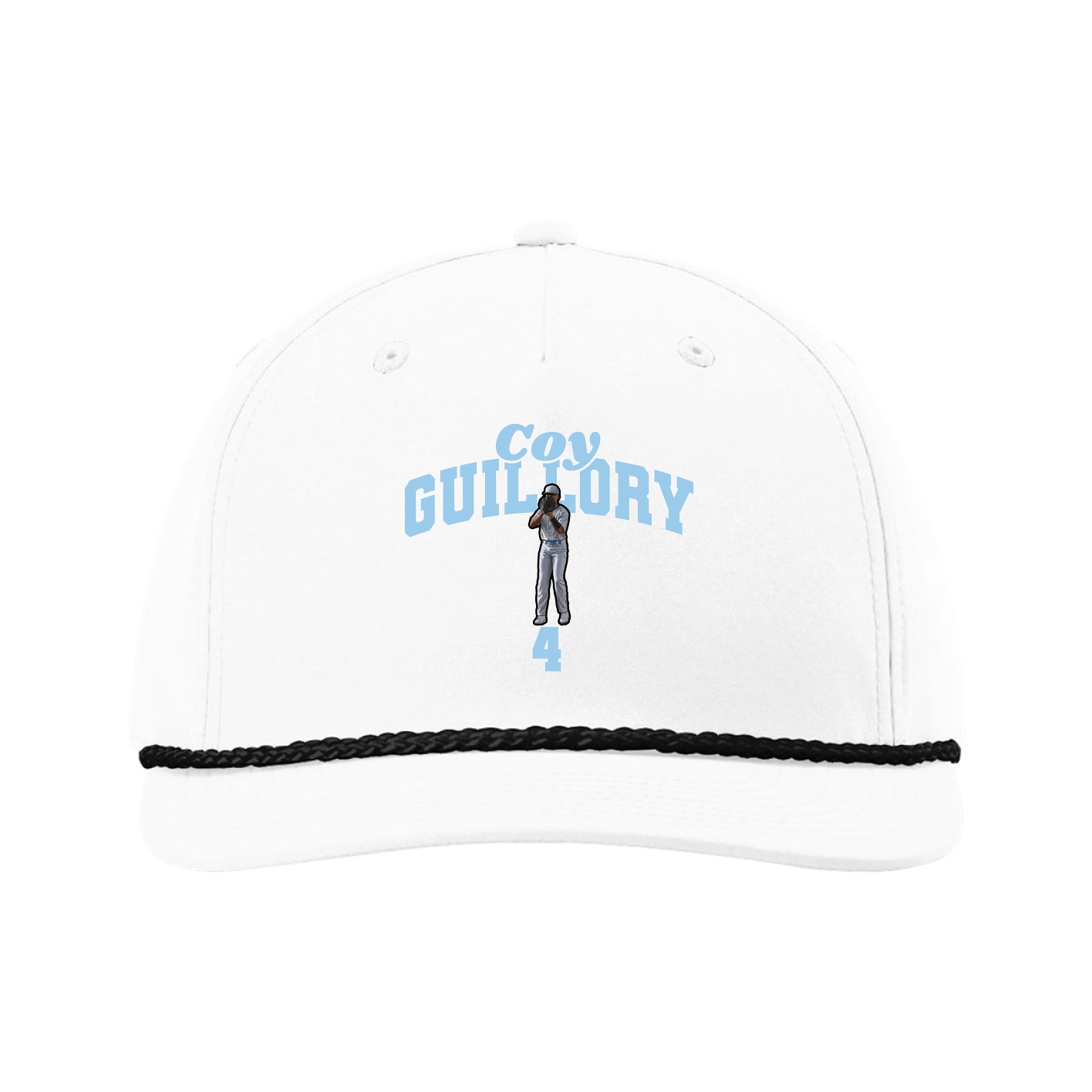 Five-Panel Classic Rope Cap — Signature Arch in White