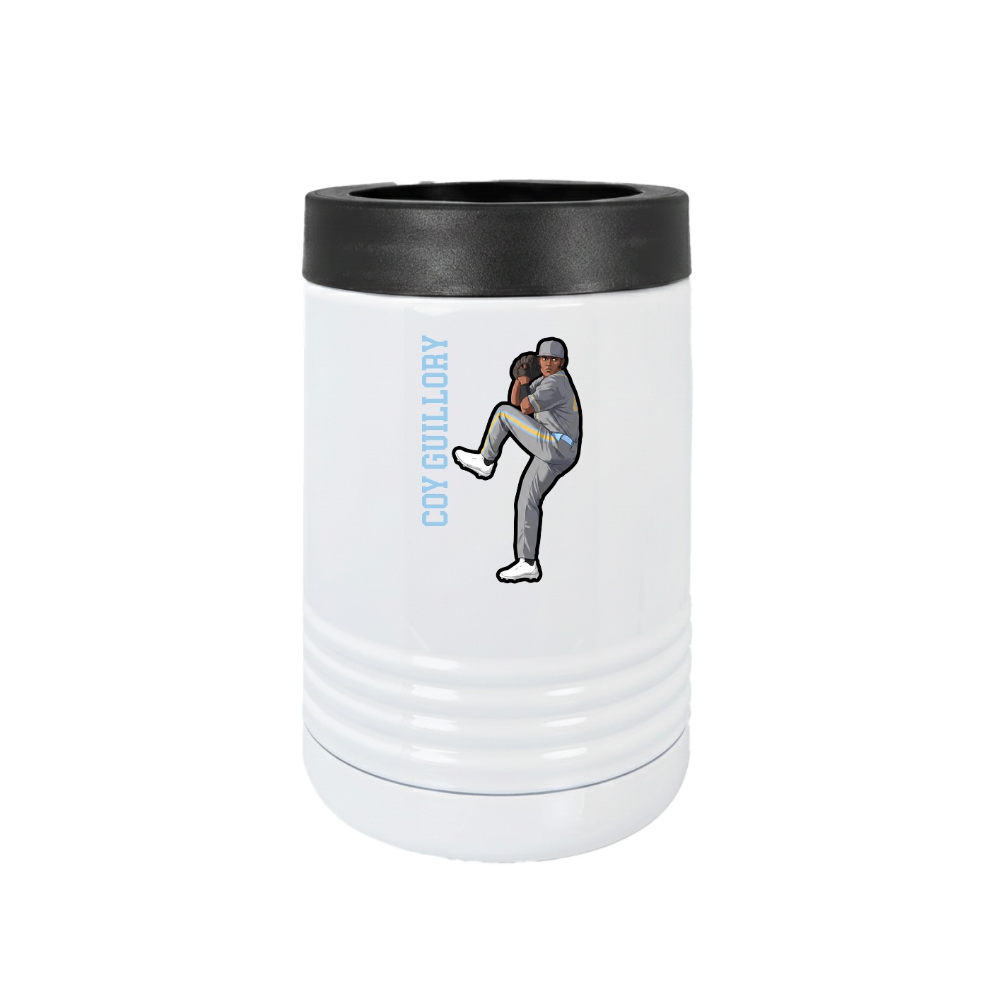 Beverage Holder — Name Vertical in White