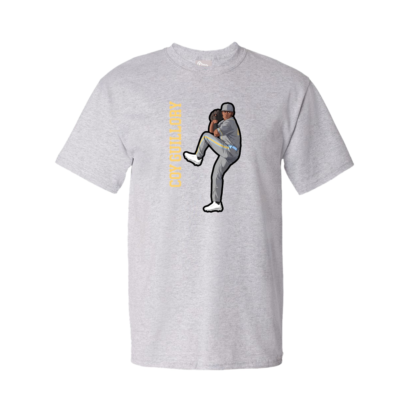 Tee — Name Vertical in Grey