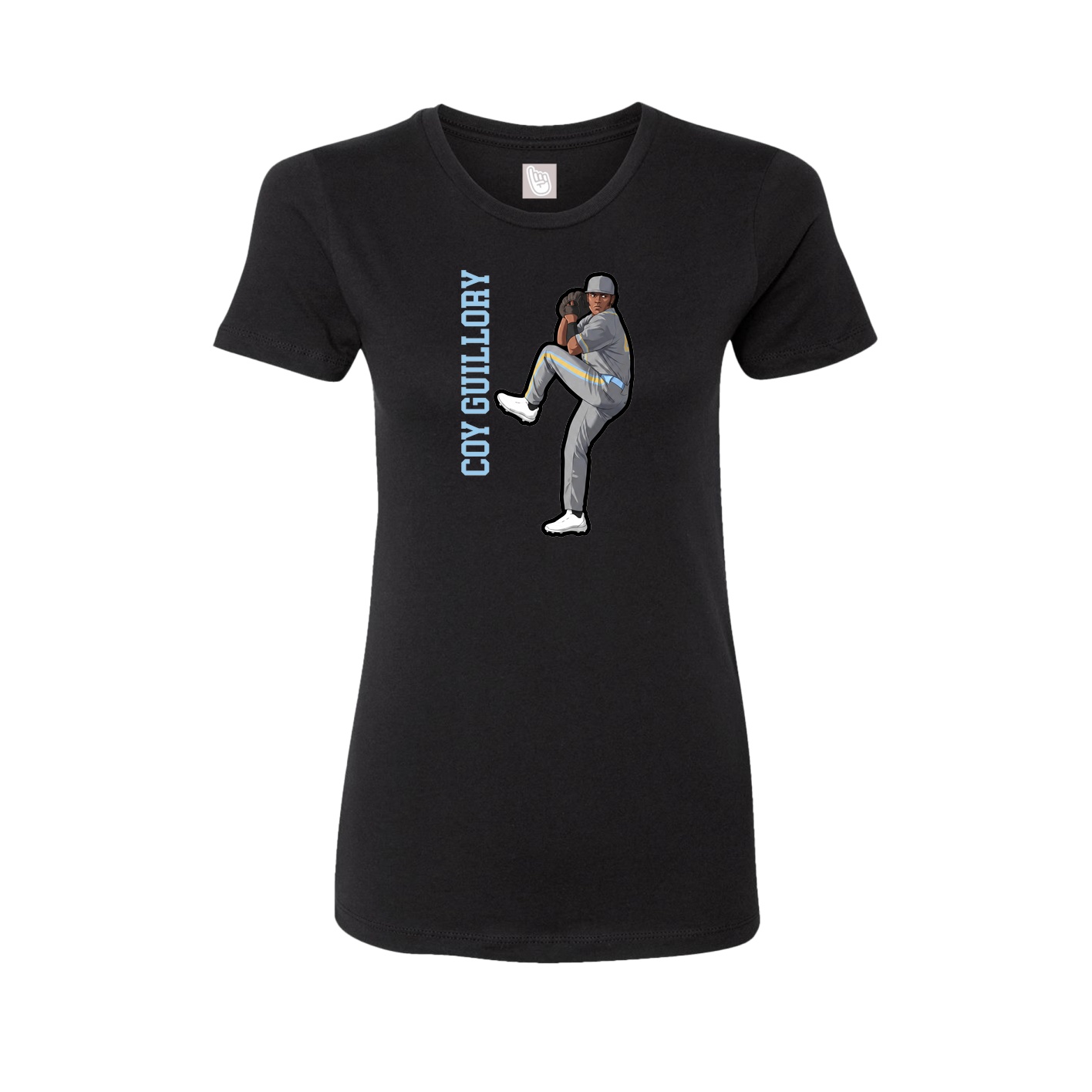 Fitted Women's Tee — Name Vertical in Black