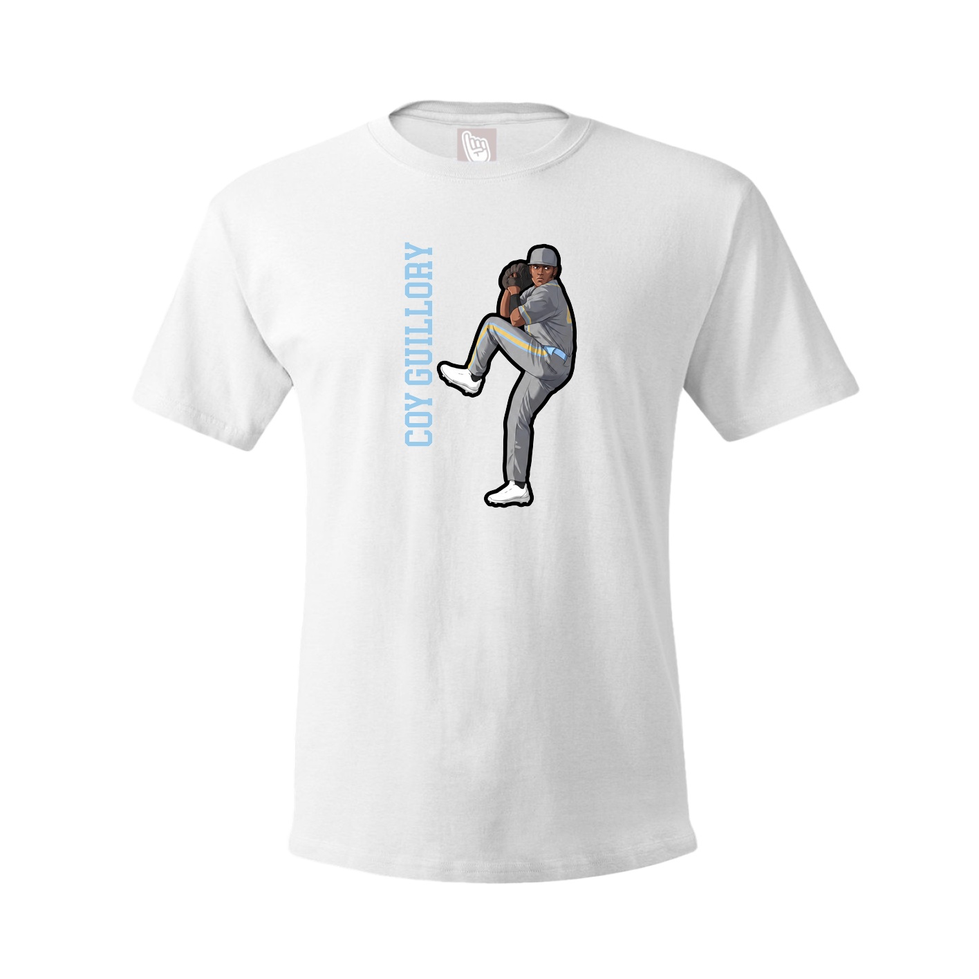 Youth Tee — Name Vertical in White