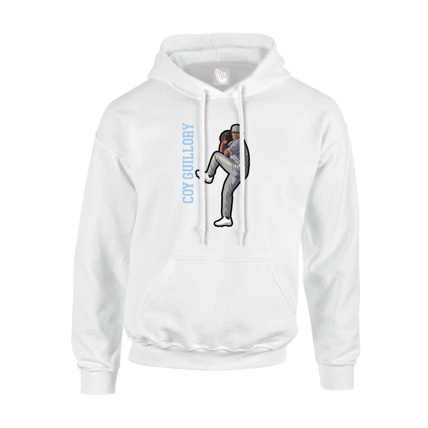 Hoodie — Name Vertical in White