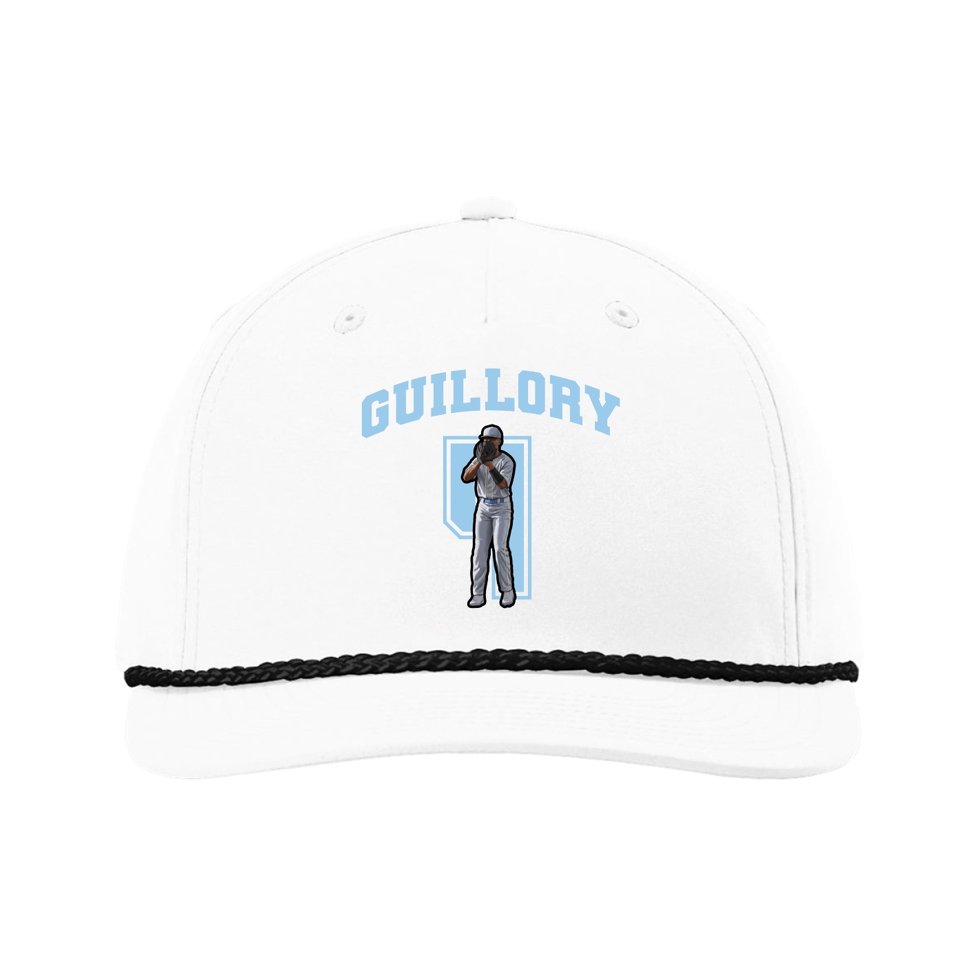 Five-Panel Classic Rope Cap — Number in White
