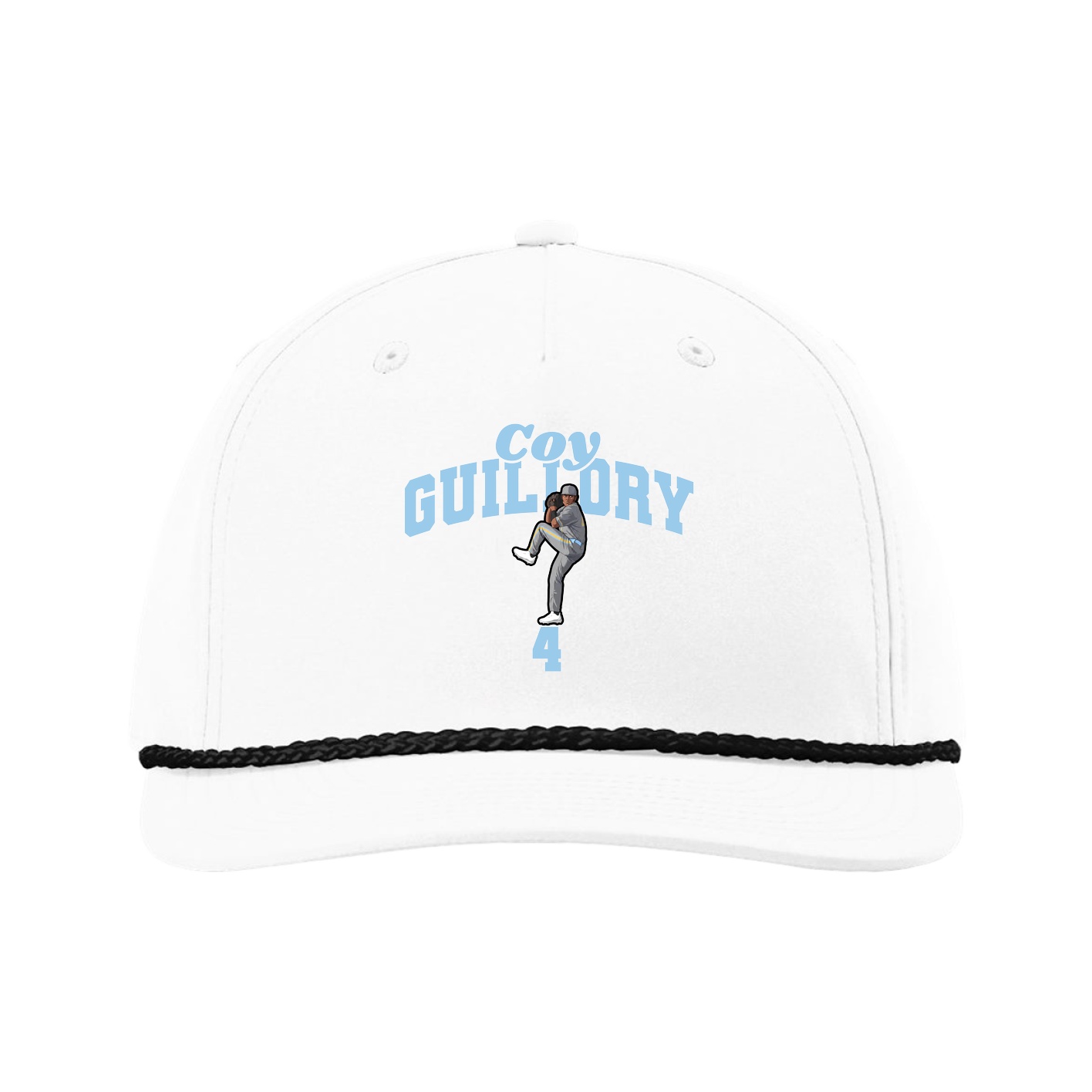 Five-Panel Classic Rope Cap — Signature Arch in White