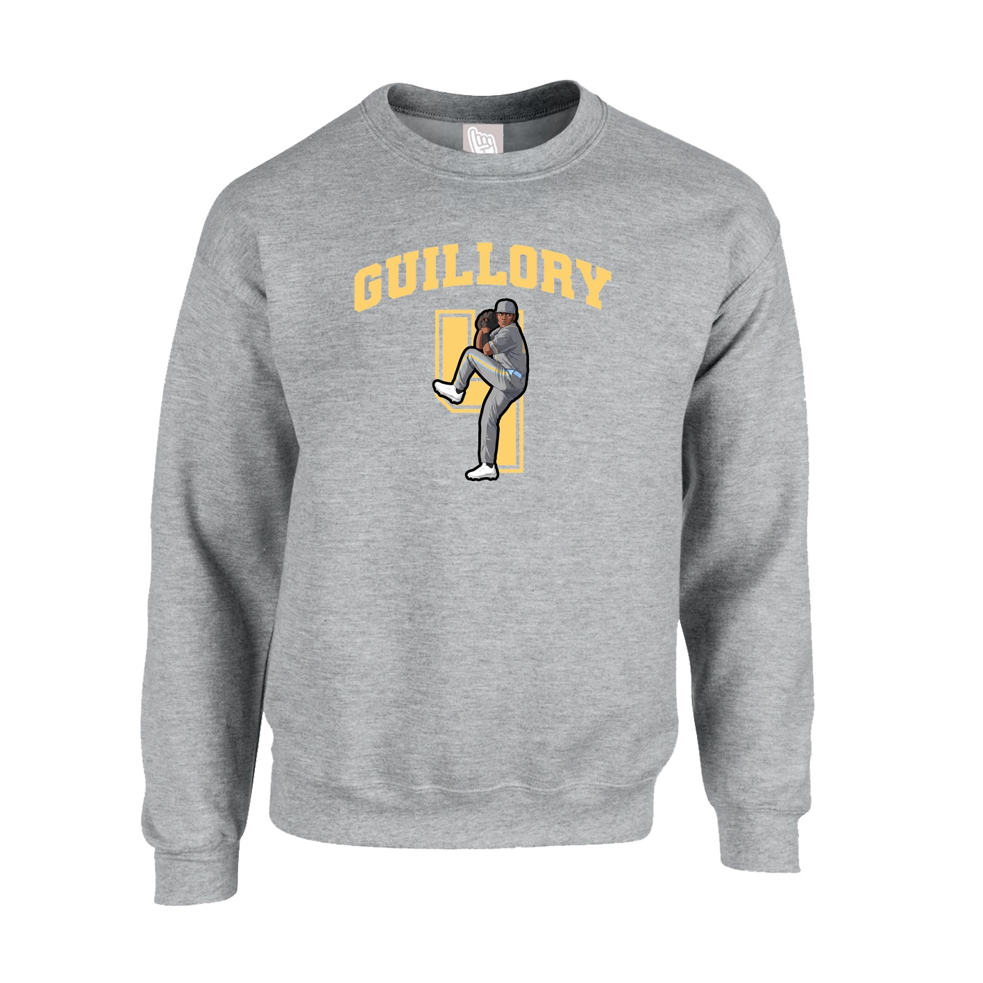 Fleece Crew — Number in Grey