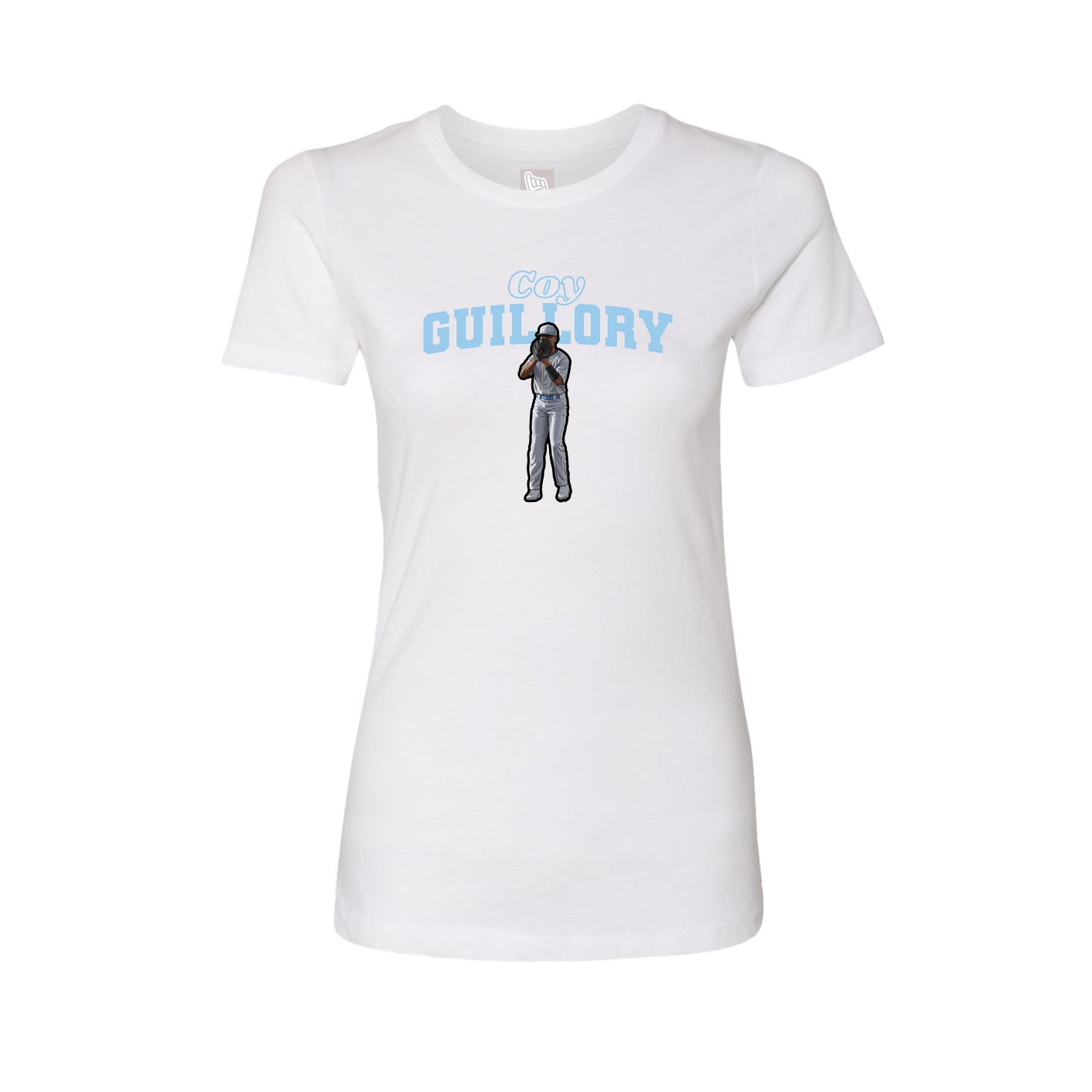 Fitted Women's Tee — Name Arch in White