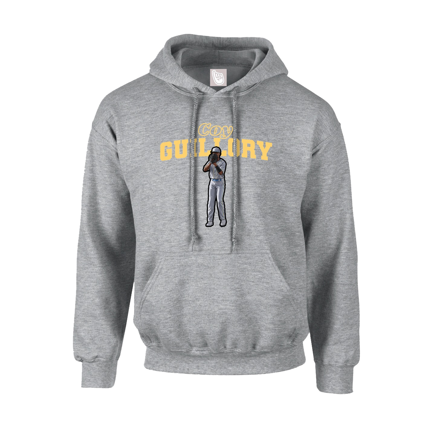 Hoodie — Name Arch in Grey
