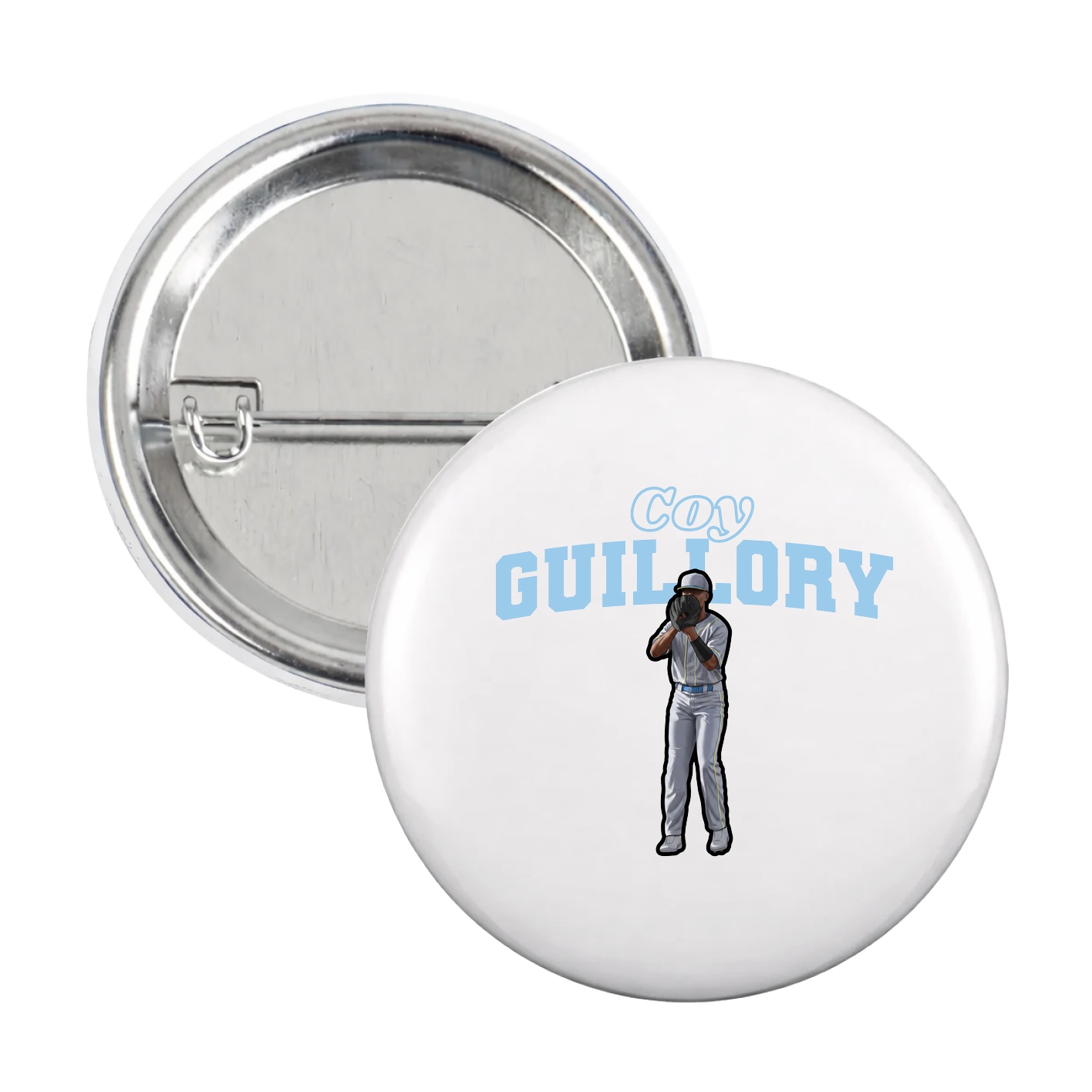 Game Day Button — Name Arch in White