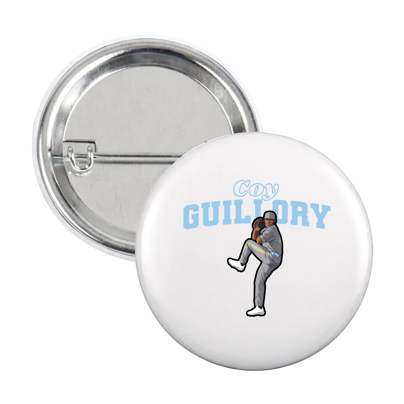 Game Day Button — Name Arch in White