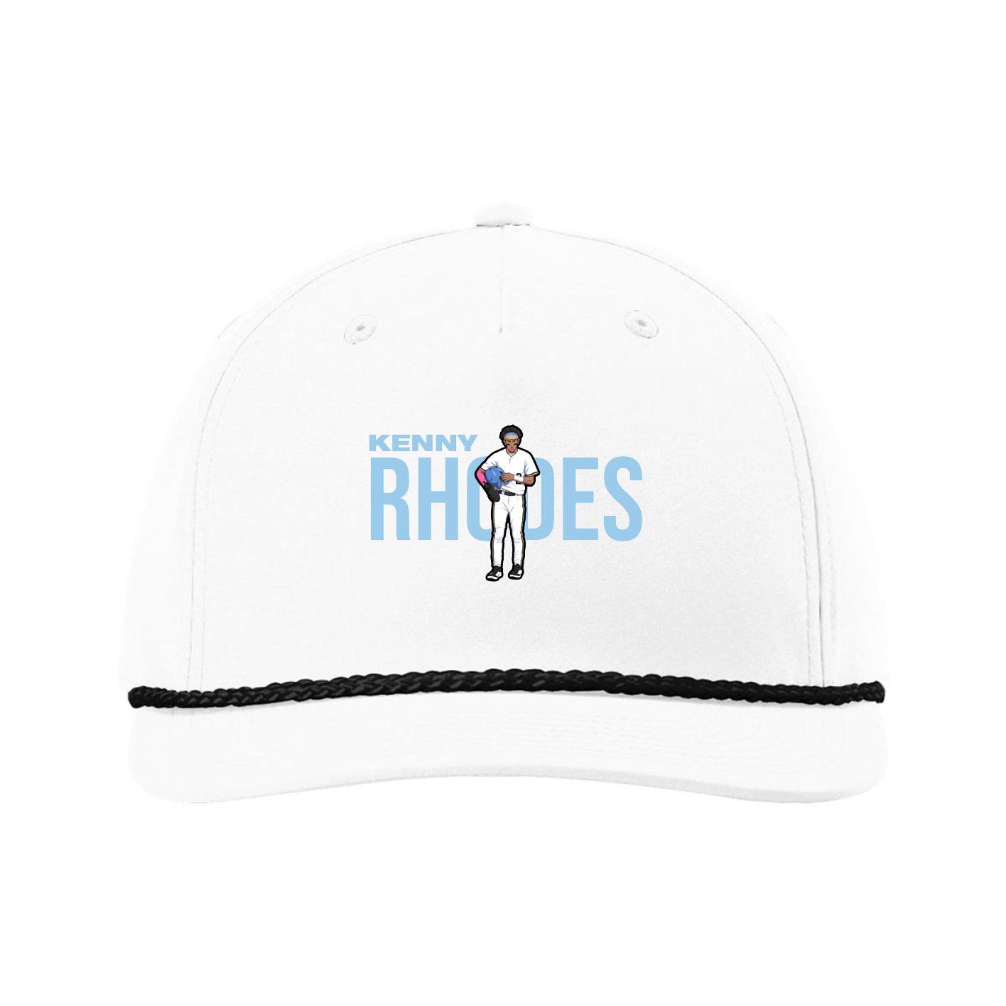 Five-Panel Classic Rope Cap — Player Name in White