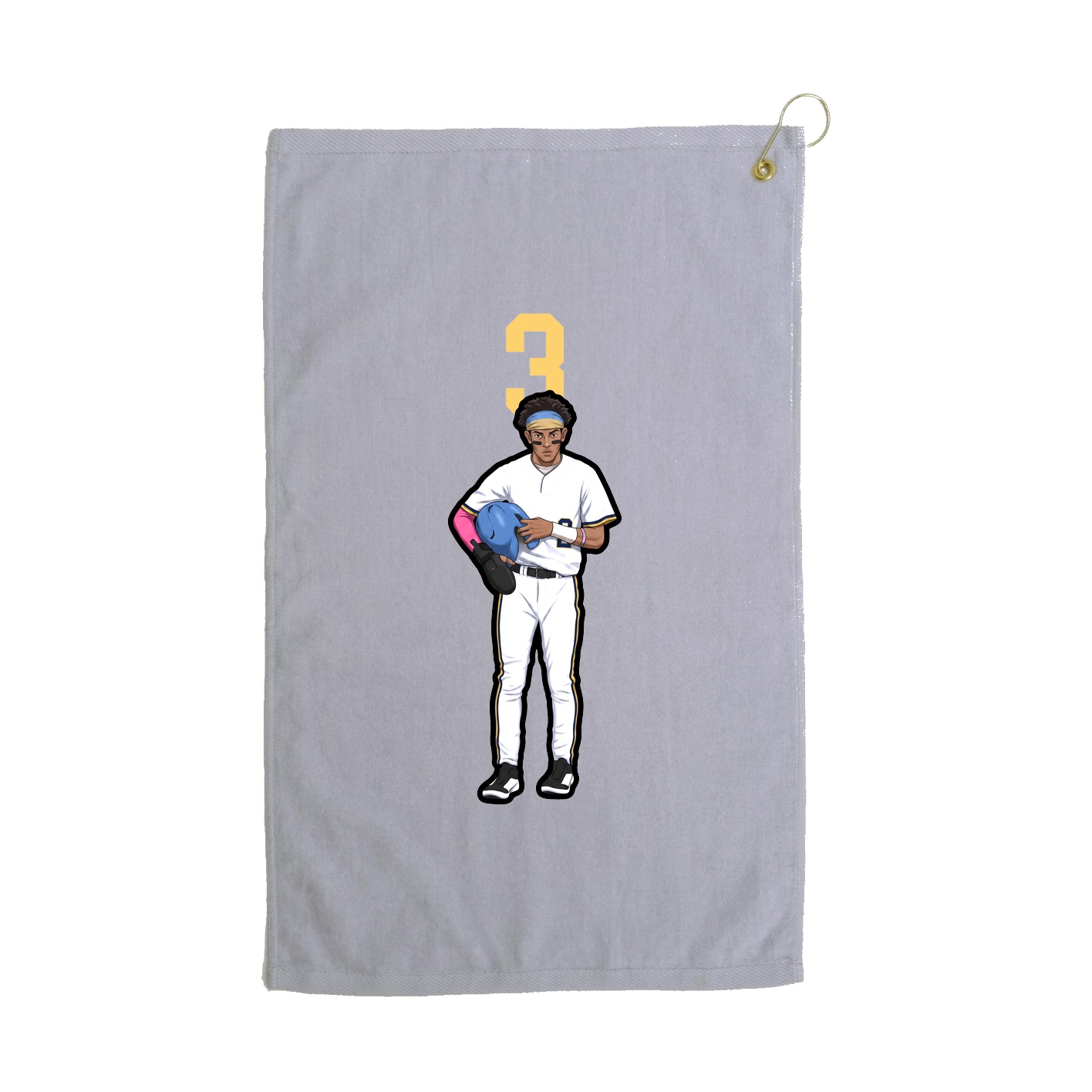 Golf Towel — Number Top in Grey