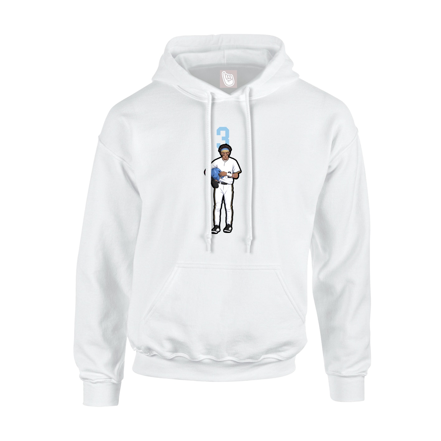 Youth Hoodie — Number Top in White