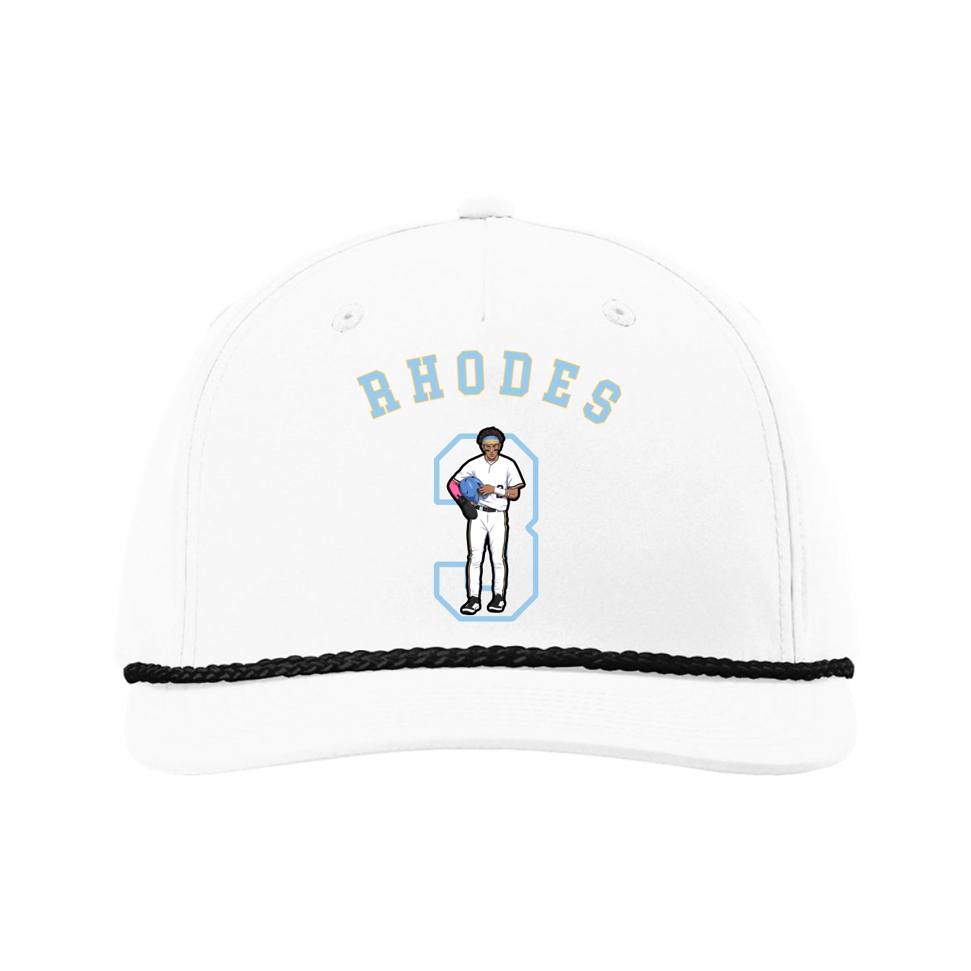 Five-Panel Classic Rope Cap — Shirsey Arch in White