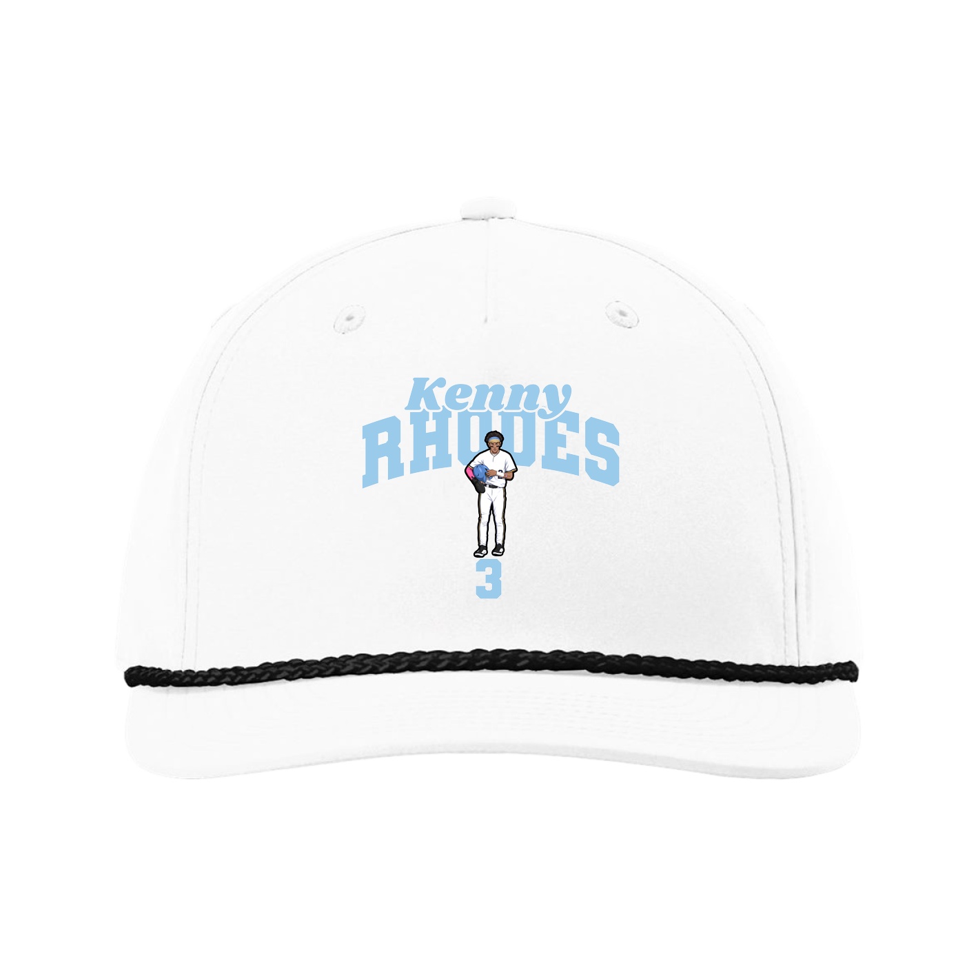 Five-Panel Classic Rope Cap — Signature Arch in White