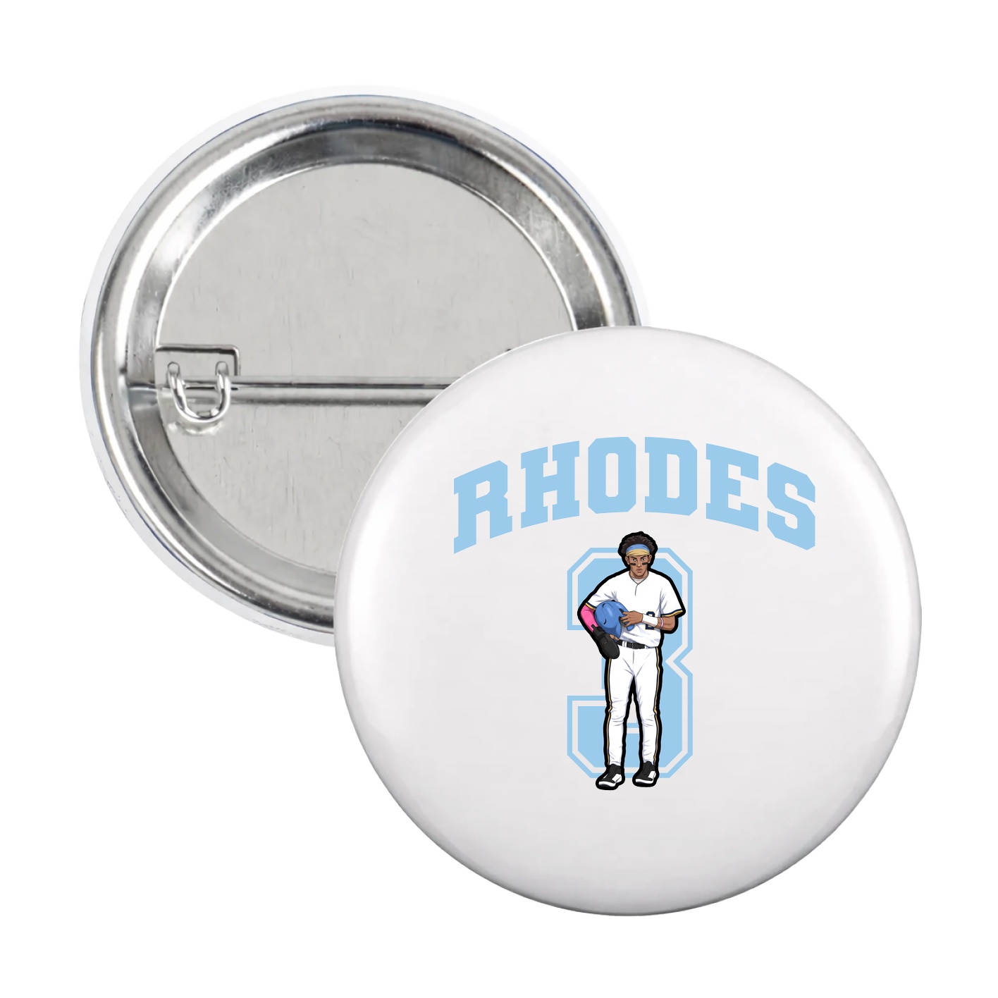Game Day Button — Number in White