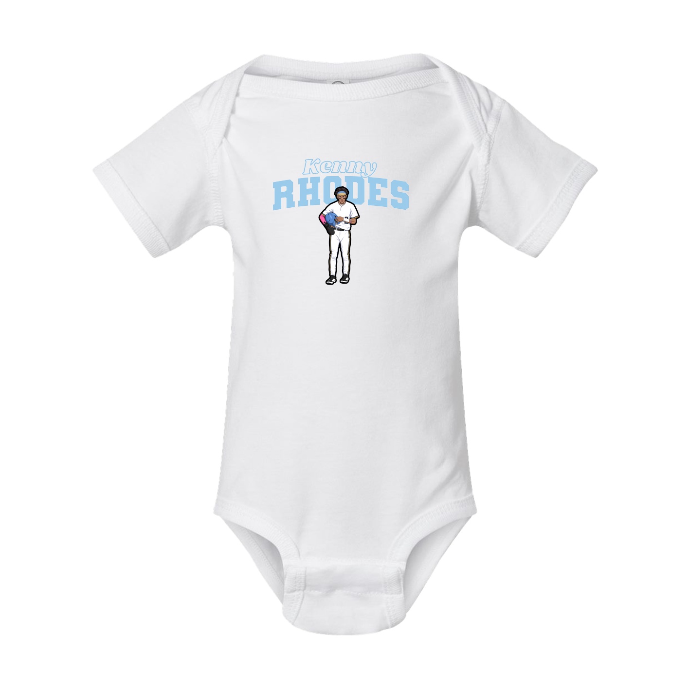 Baby Onesie — Name Arch in White