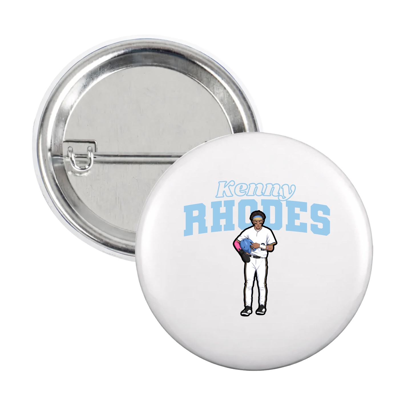Game Day Button — Name Arch in White