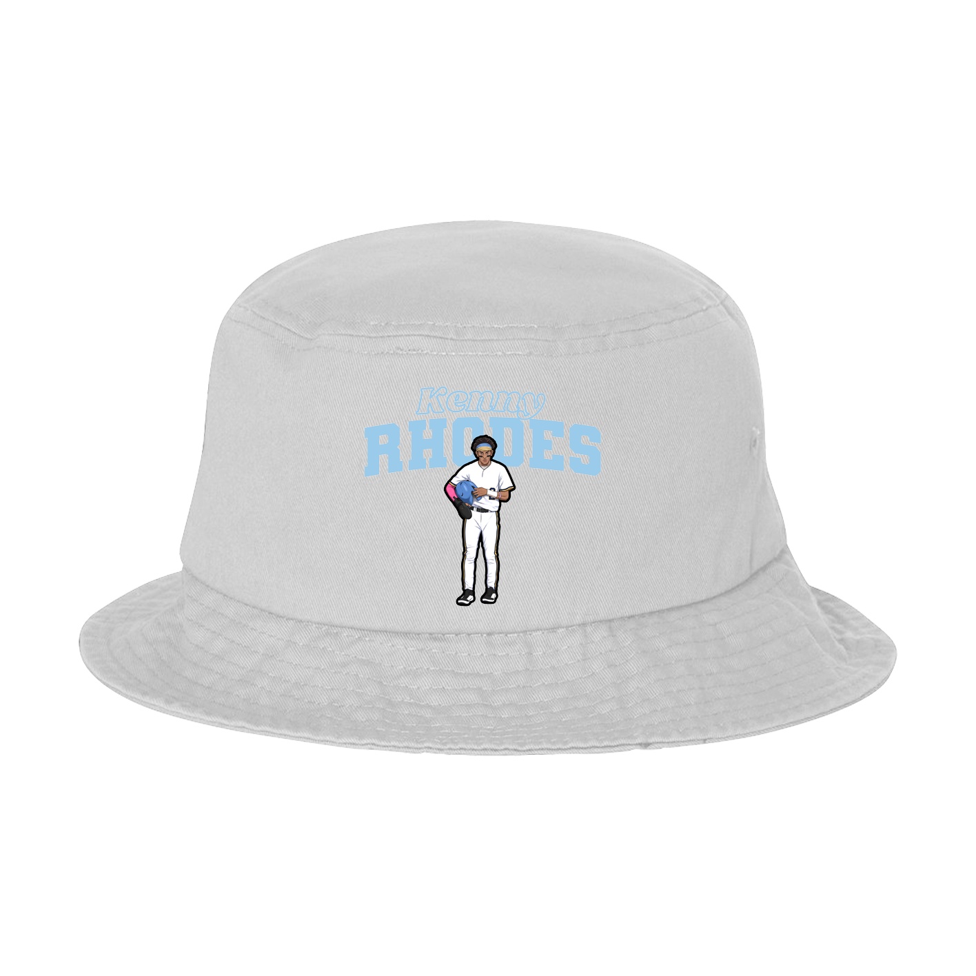 Bucket Cap — Name Arch in White
