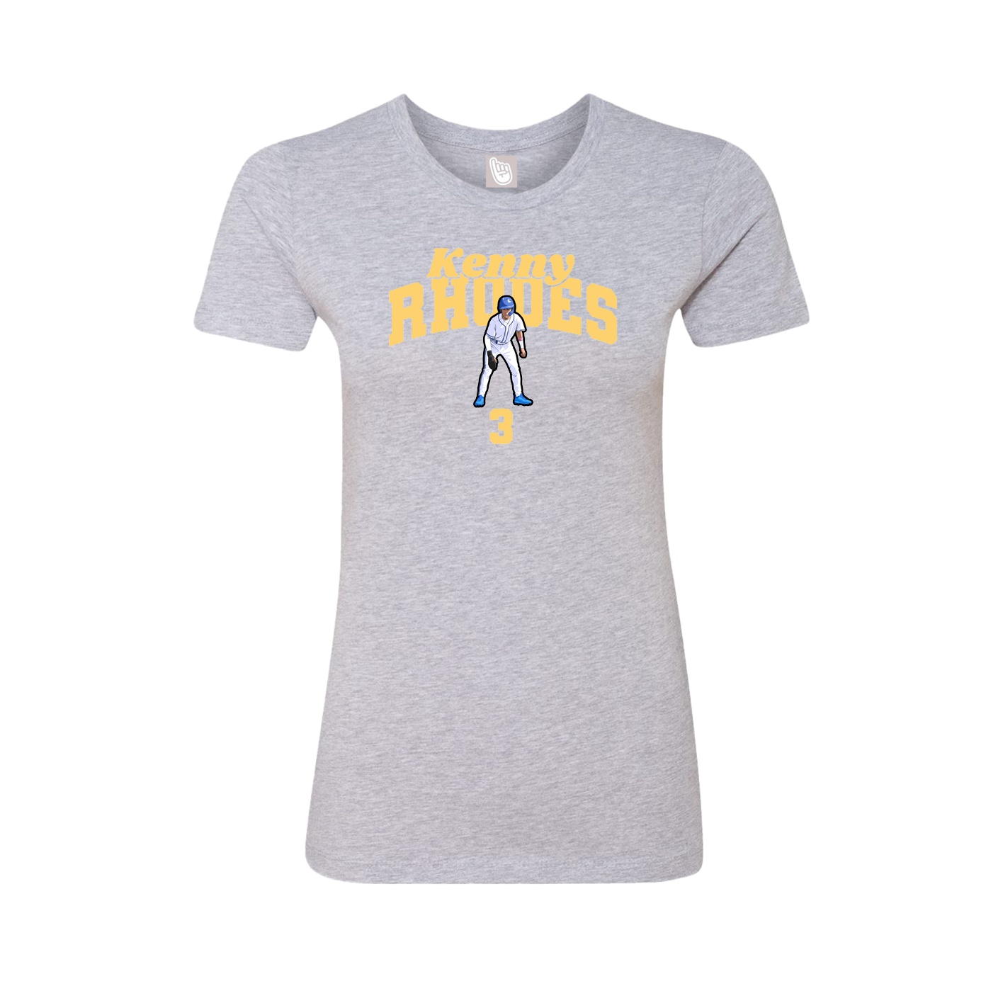 Fitted Women's Tee — Signature Arch in Grey