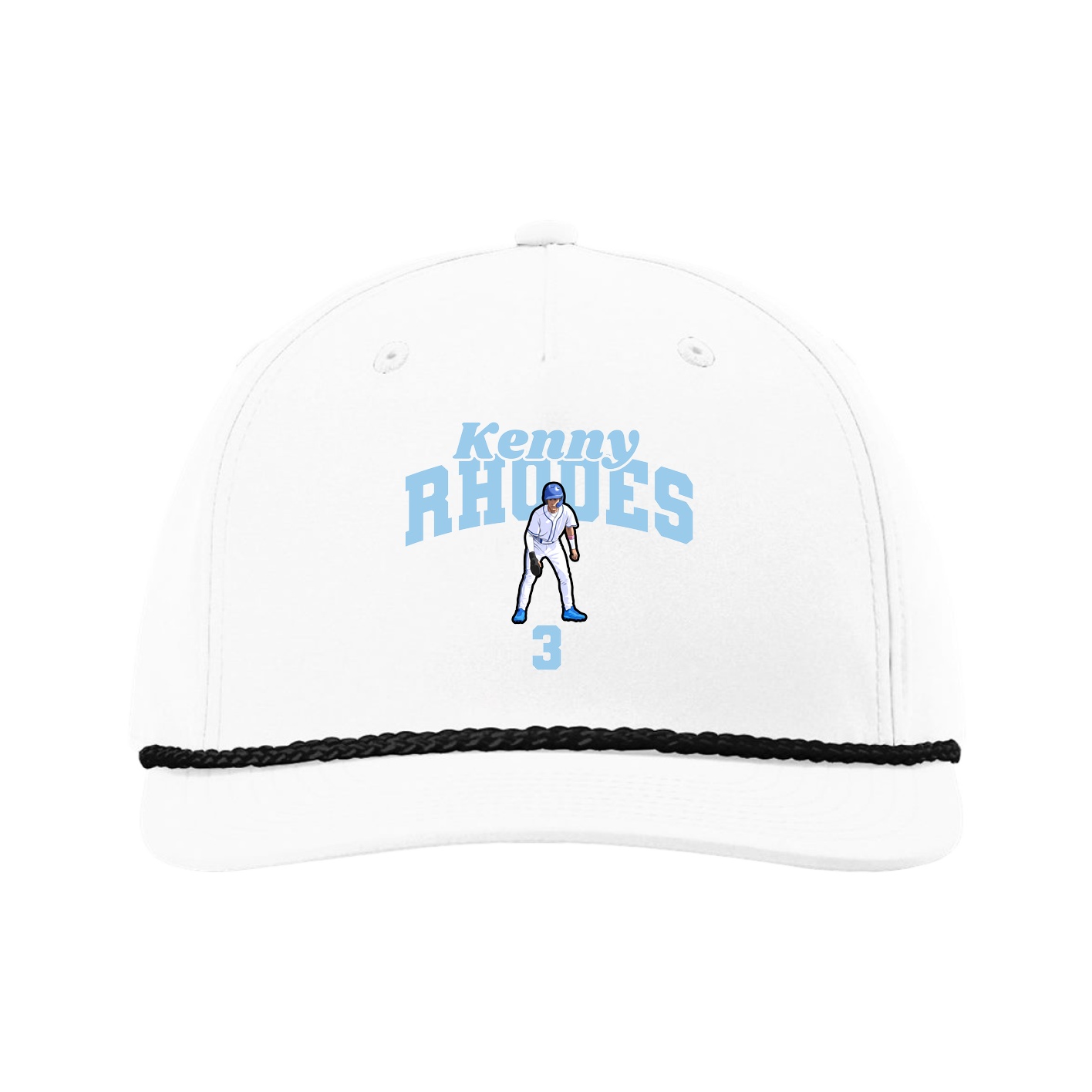 Five-Panel Classic Rope Cap — Signature Arch in White