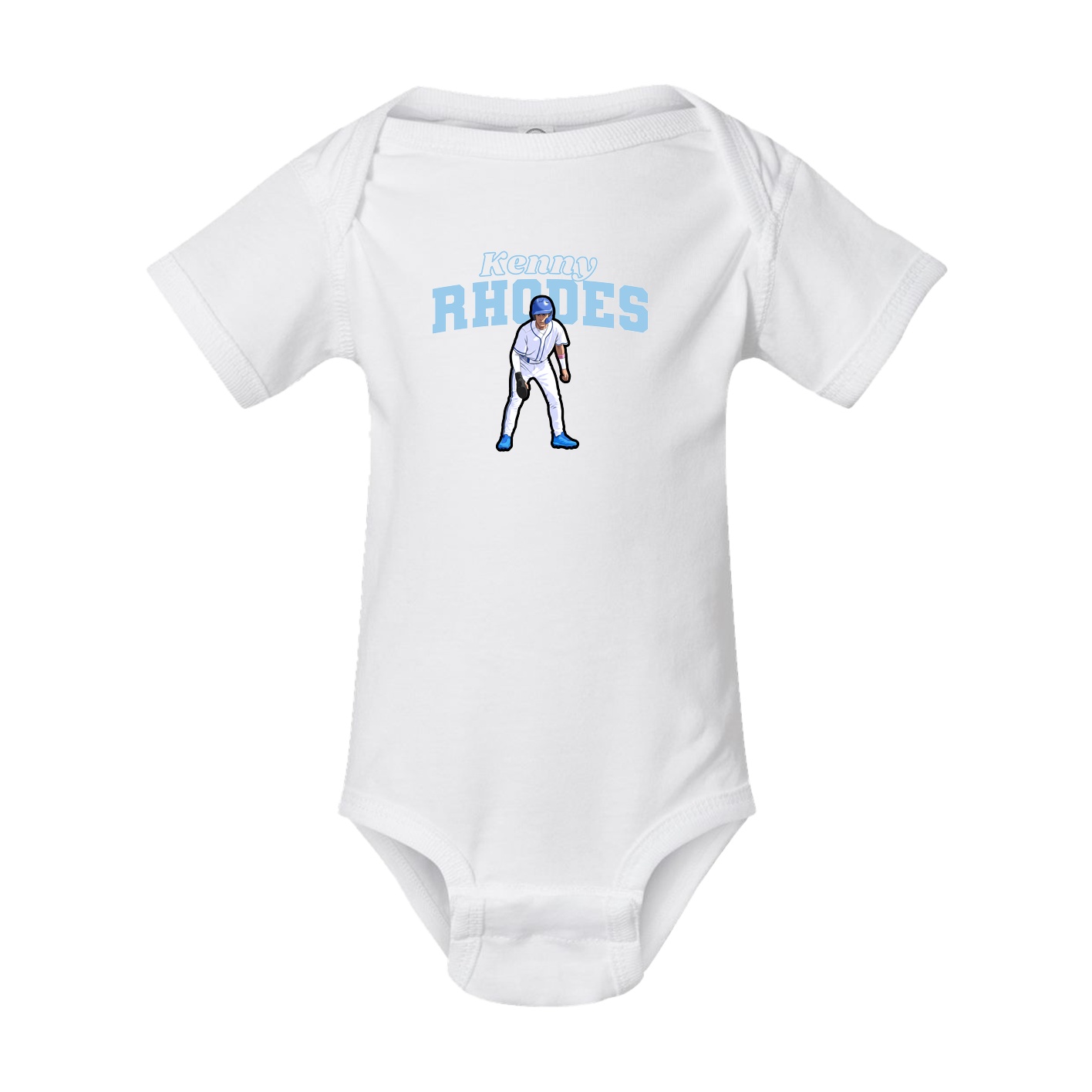 Baby Onesie — Name Arch in White