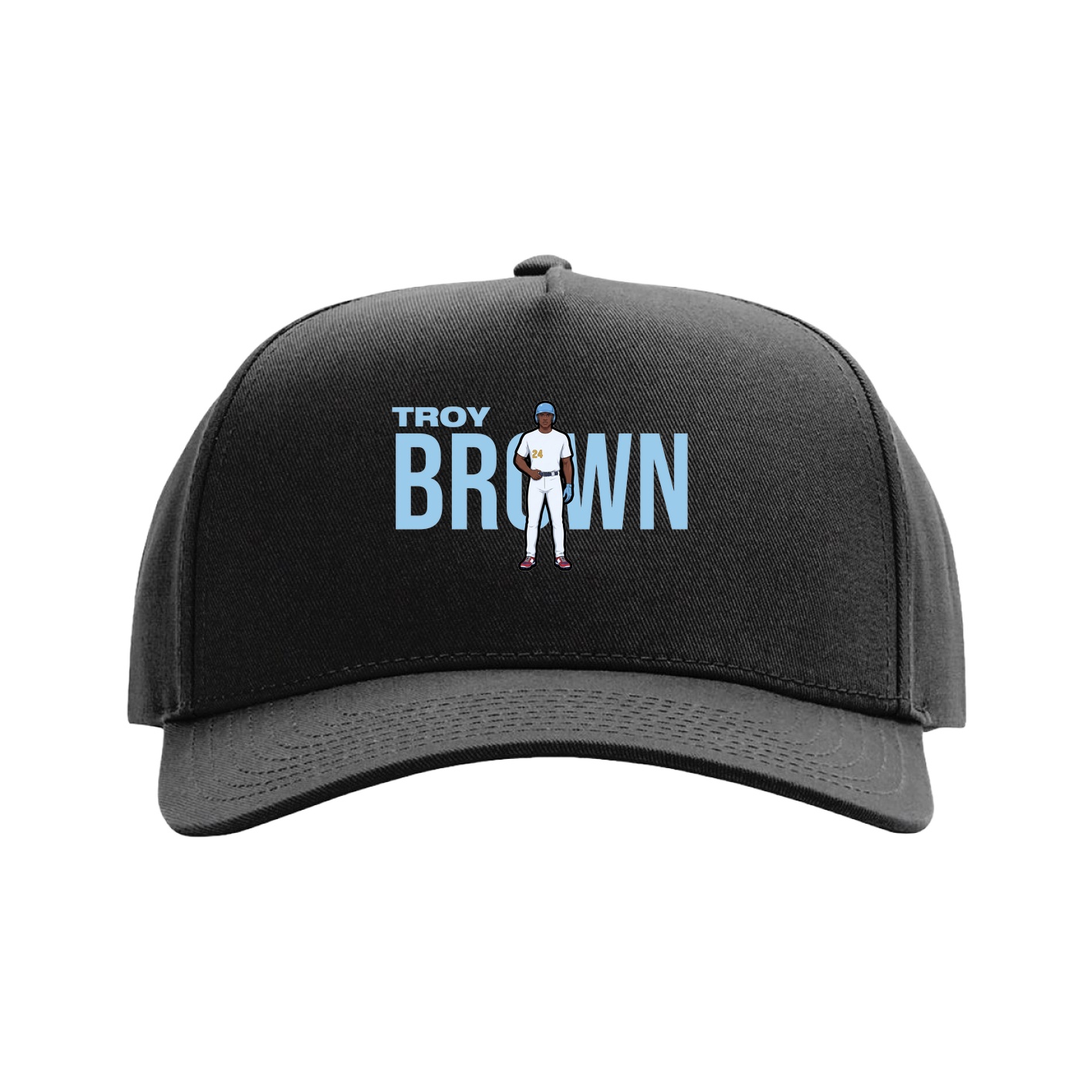 Full Fabric Five-Panel Champ Cap — Player Name in Black
