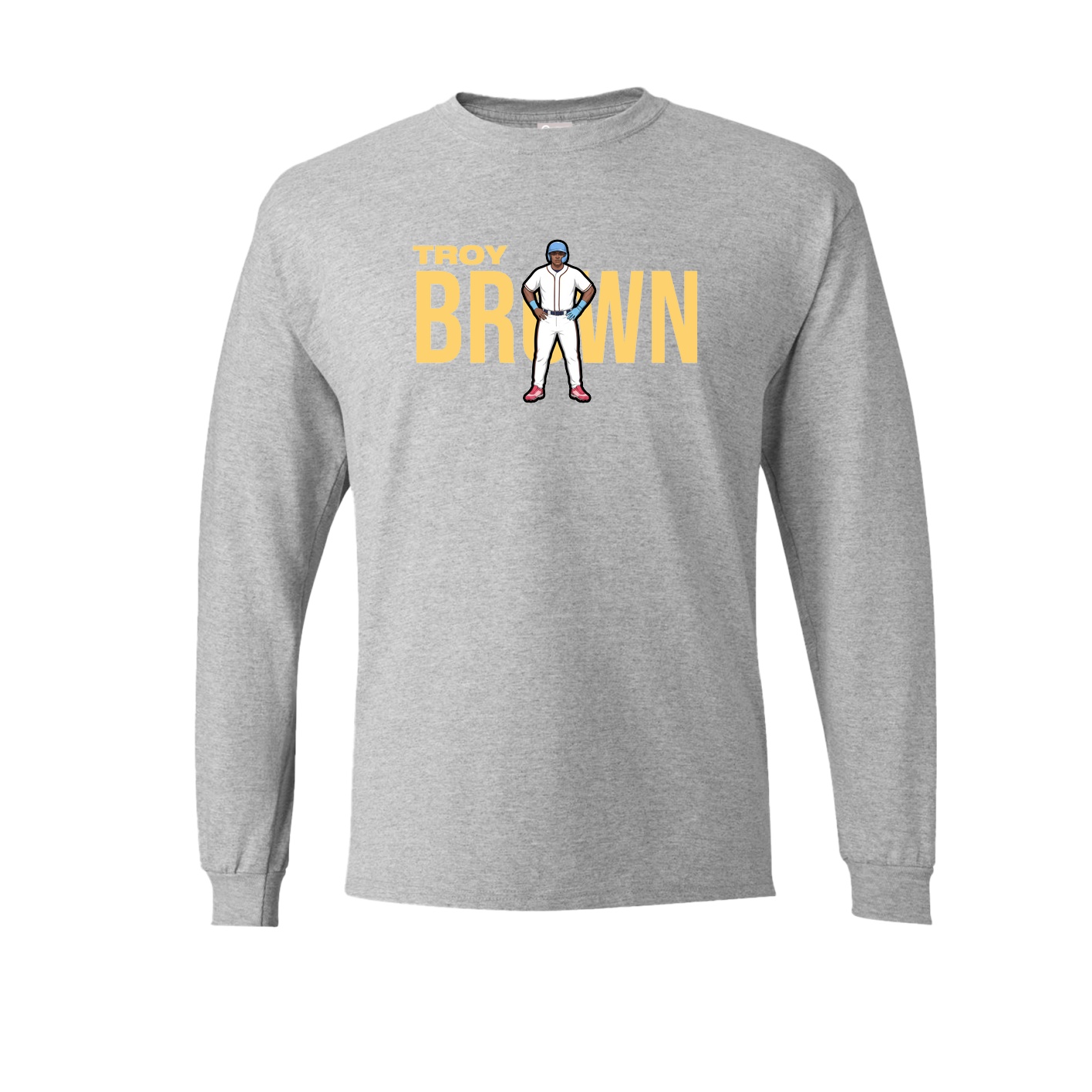 Long Sleeve Tee — Player Name in Grey