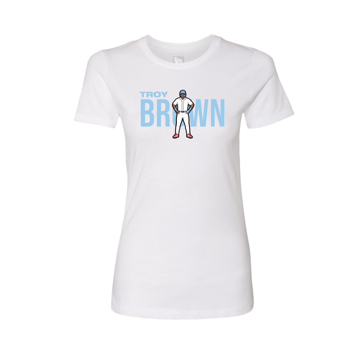 Fitted Women's Tee — Player Name in White