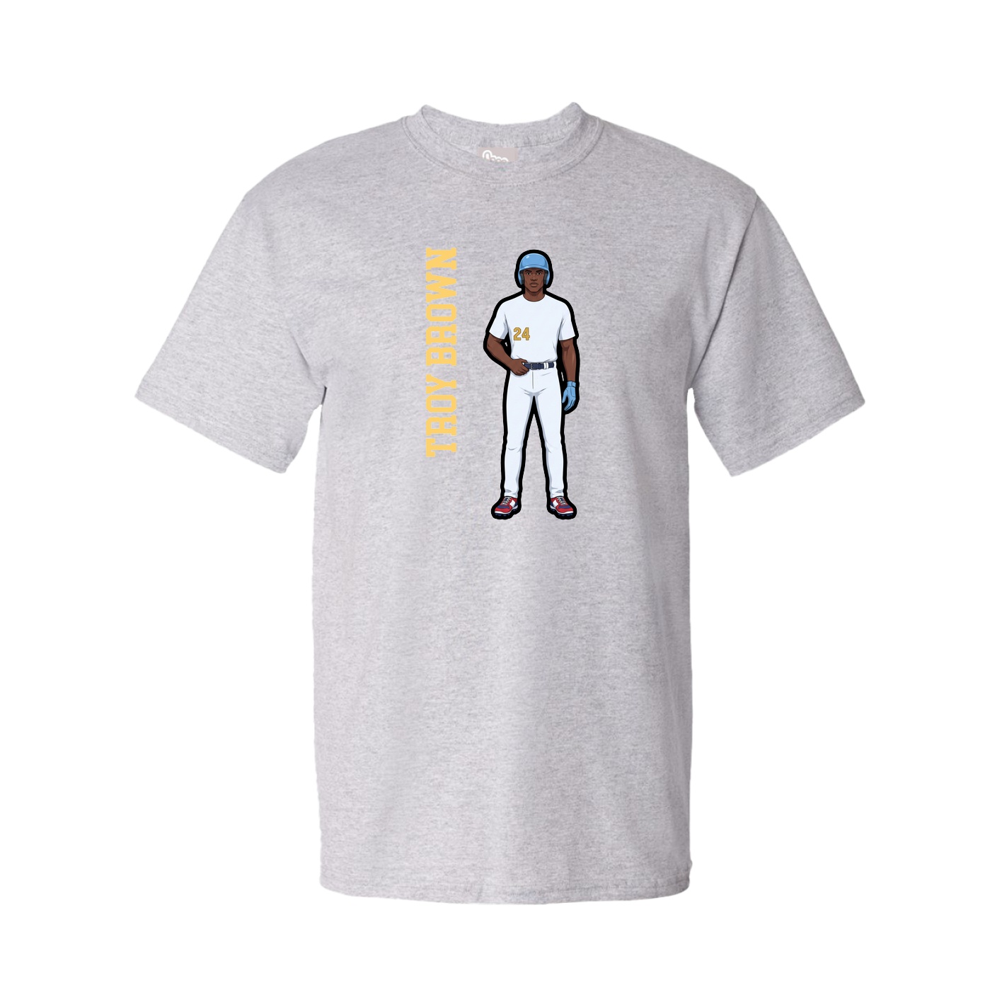 Tee — Name Vertical in Grey