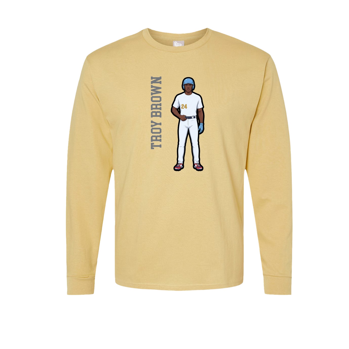 Long Sleeve Tee — Name Vertical in Vegas Gold