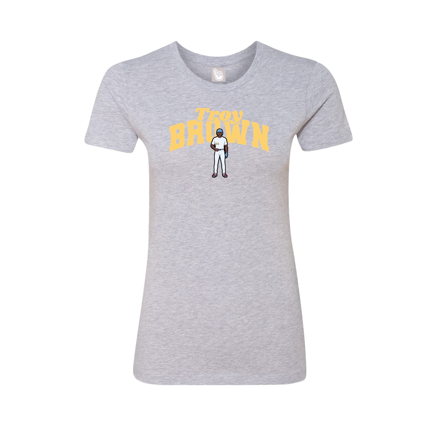 Fitted Women's Tee — Signature Arch in Grey
