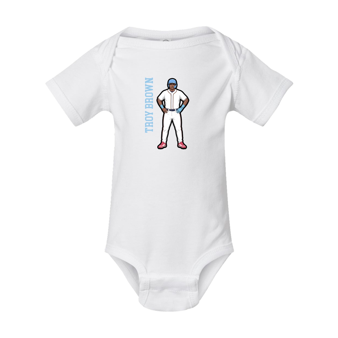 Baby Onesie — Name Vertical in White