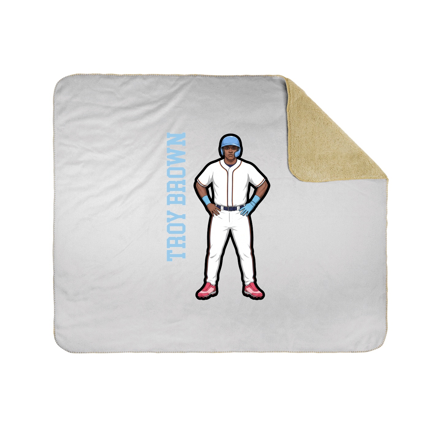 Throw Blanket — Name Vertical in White