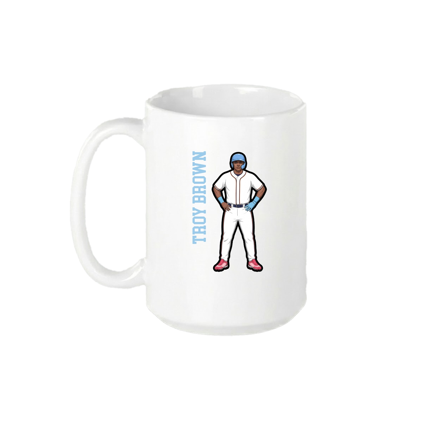 15oz Coffee Mug — Name Vertical in White