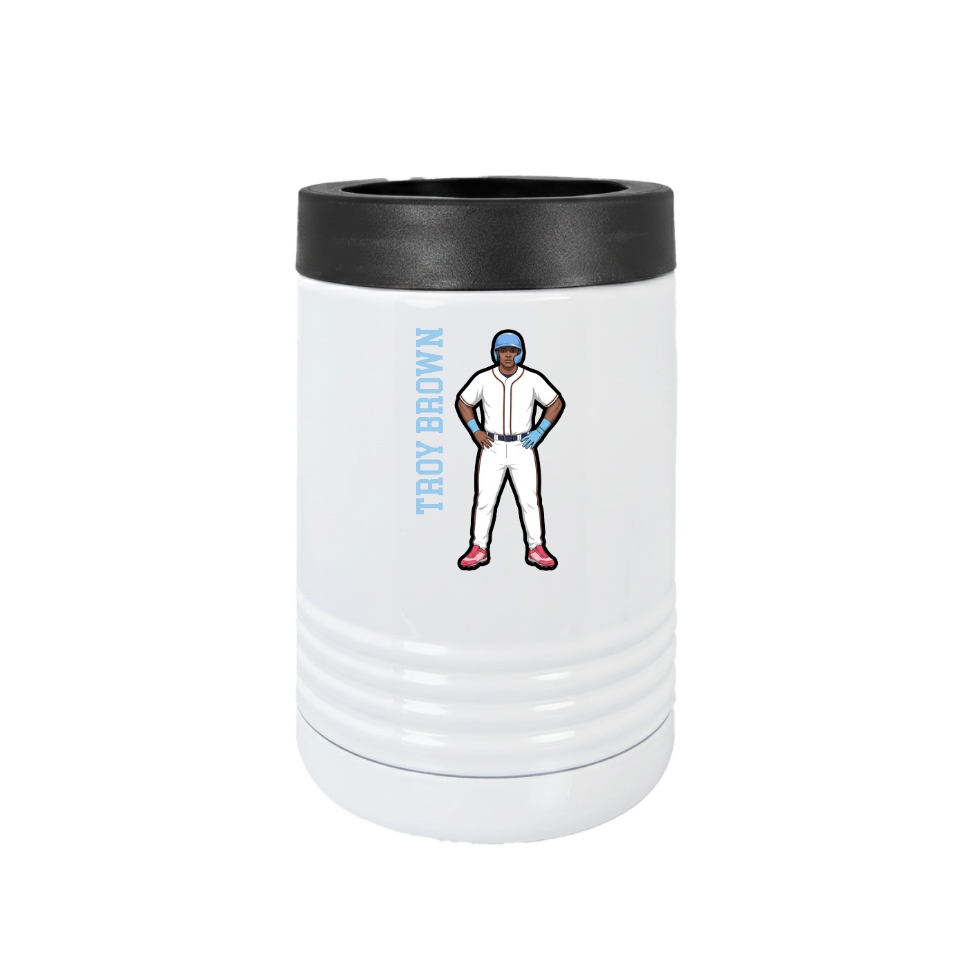 Beverage Holder — Name Vertical in White