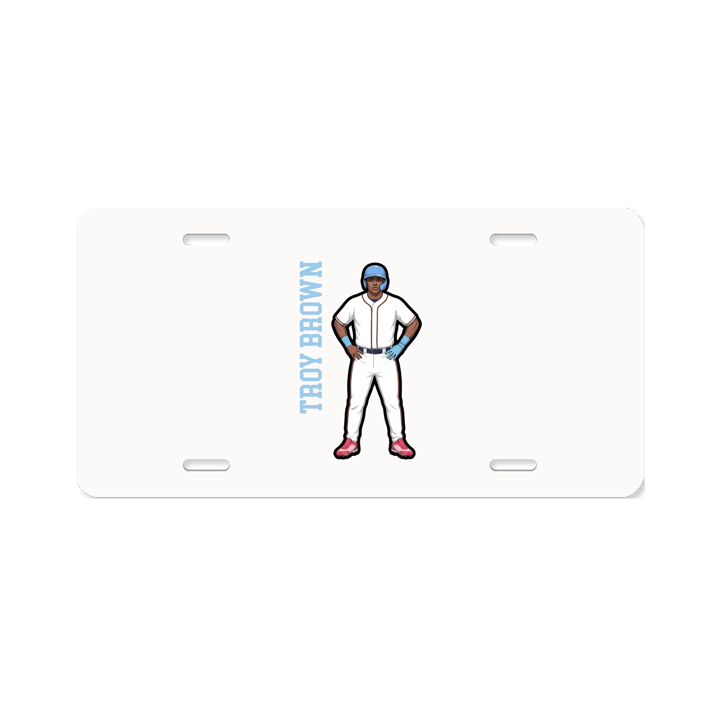 License Plate — Name Vertical in Classic