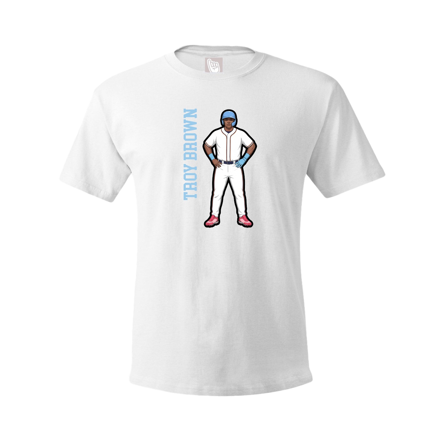 Tee — Name Vertical in White