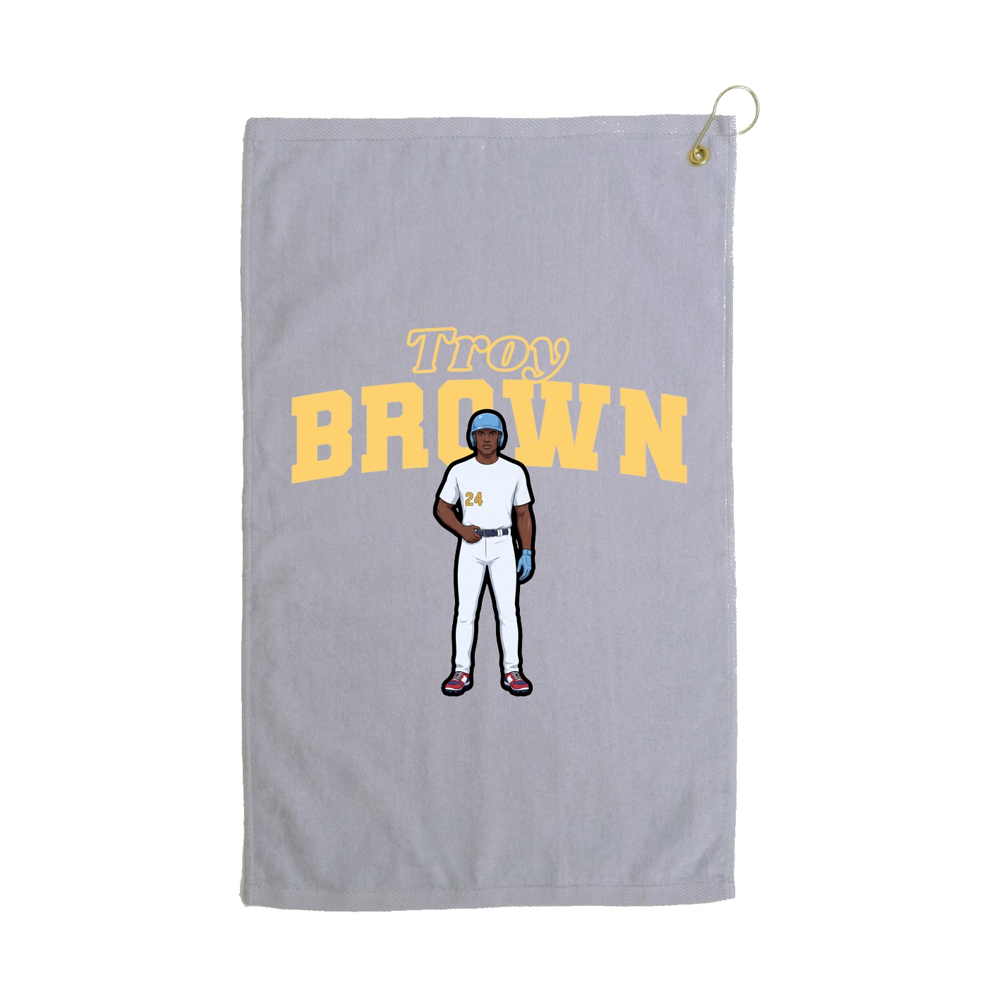 Golf Towel — Name Arch in Grey