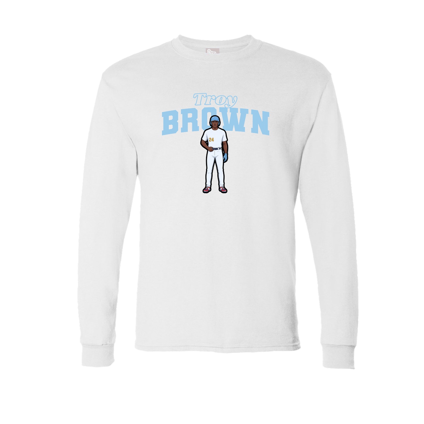 Long Sleeve Tee — Name Arch in White