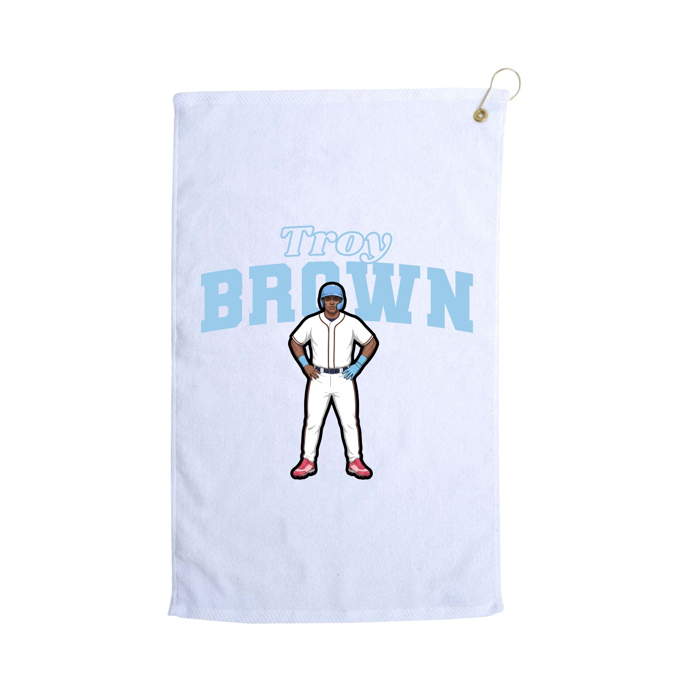 Golf Towel — Name Arch in White