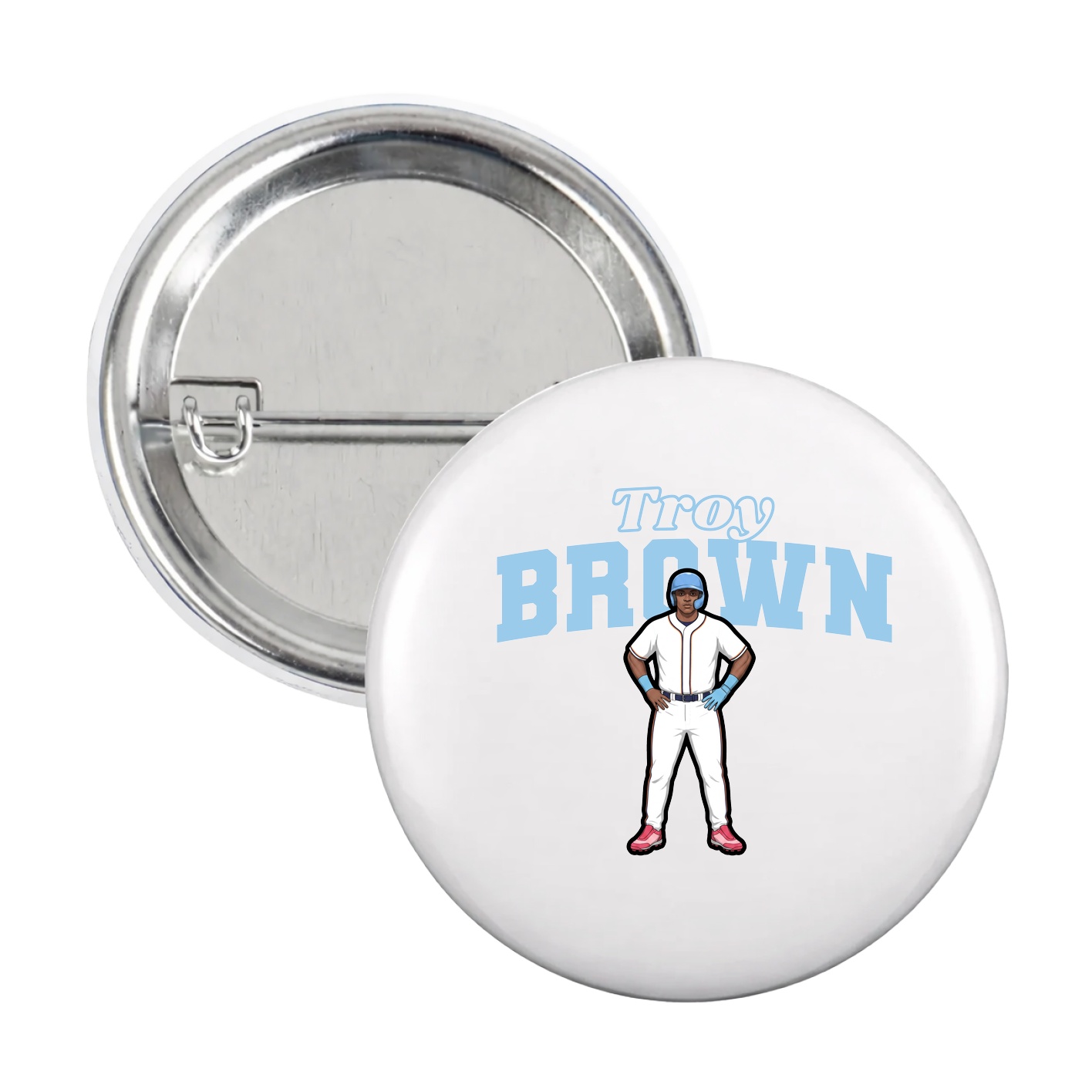 Game Day Button — Name Arch in White