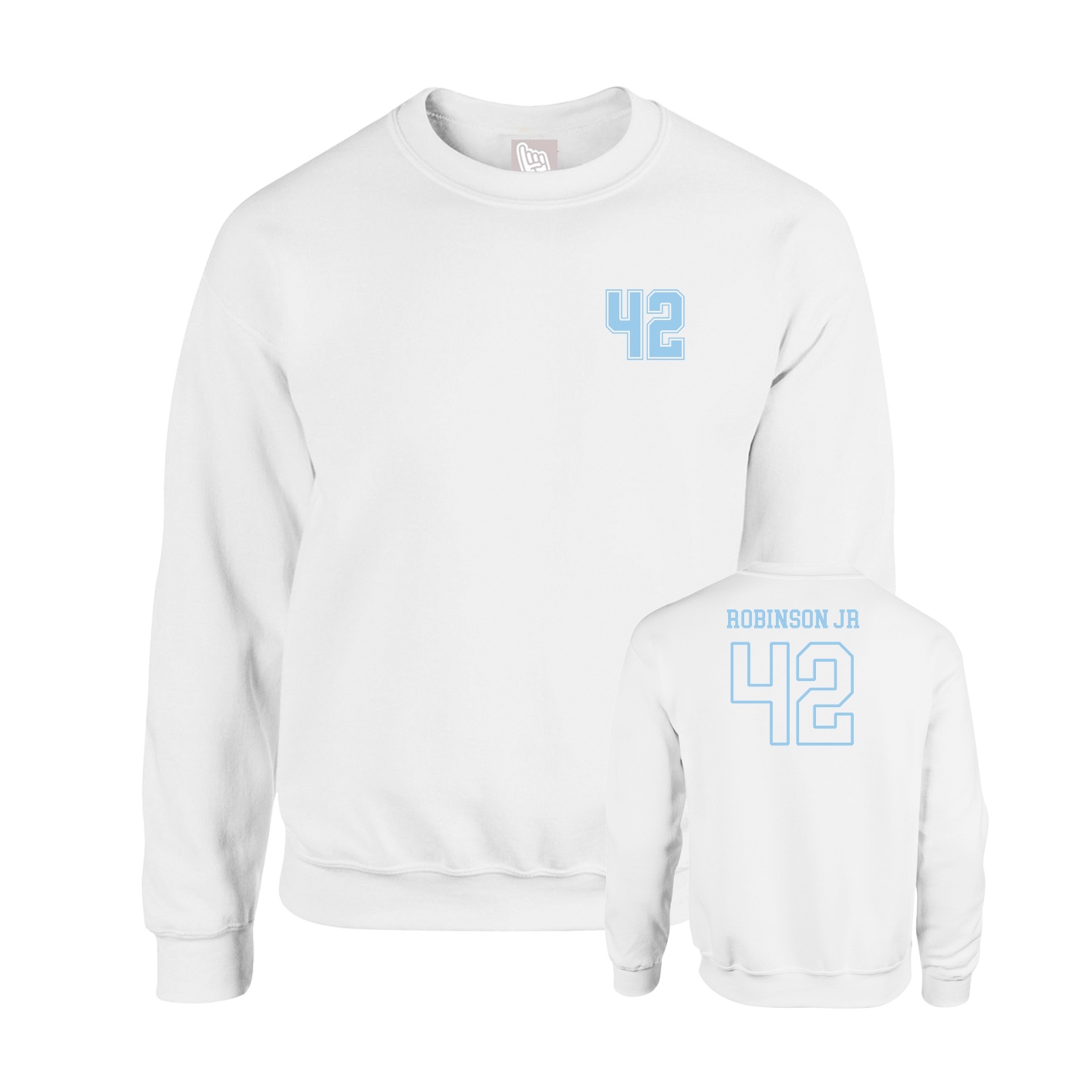 Fleece Crew — Chest Back in White