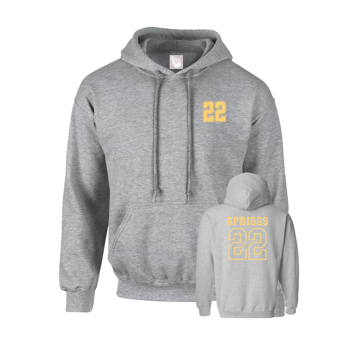 Hoodie — Chest Back in Grey
