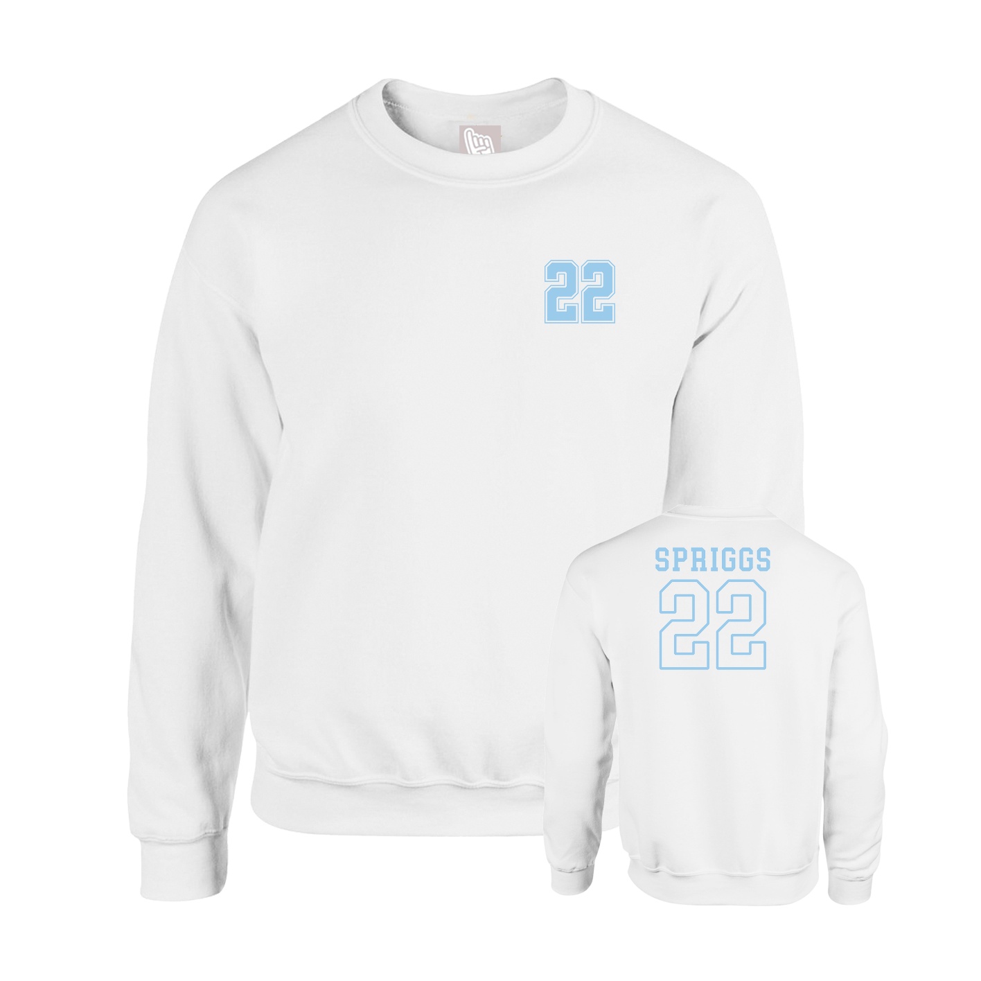 Fleece Crew — Chest Back in White