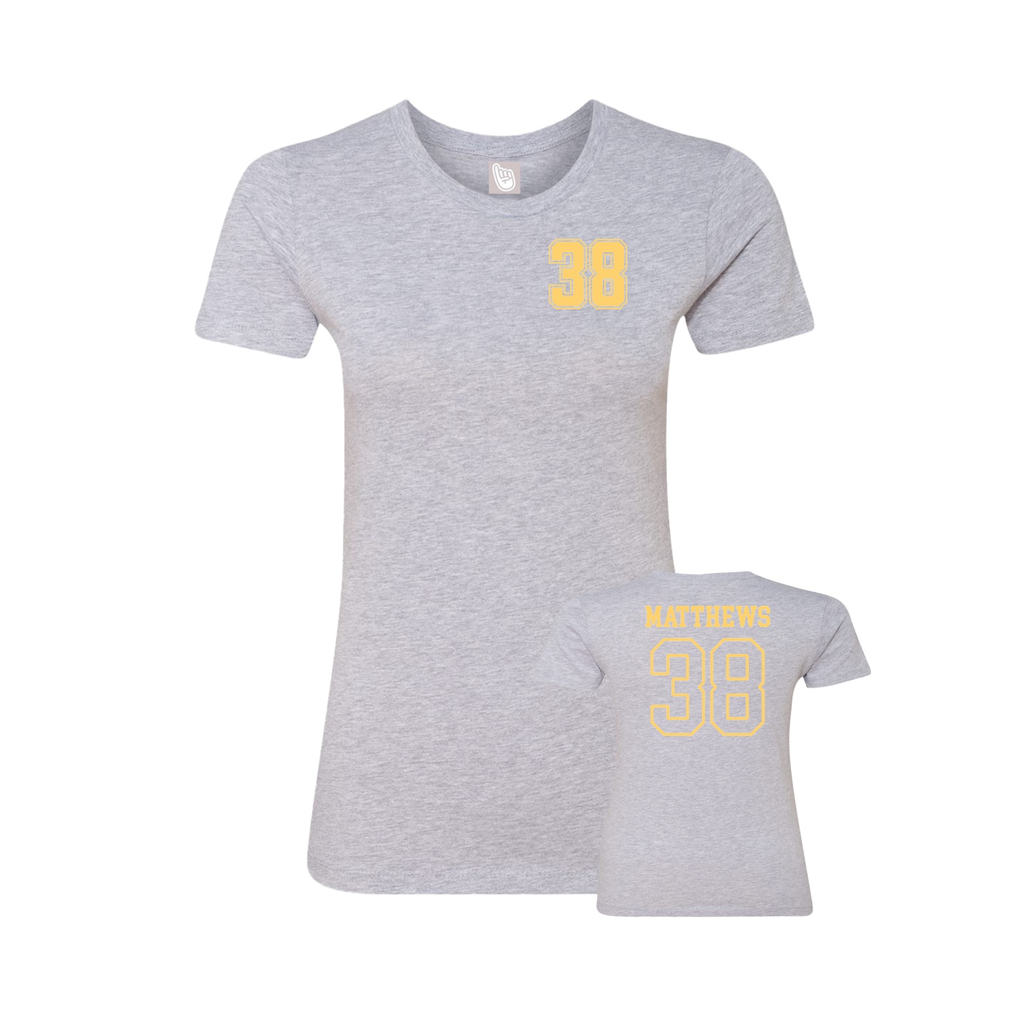 Fitted Women's Tee — Chest Back in Grey