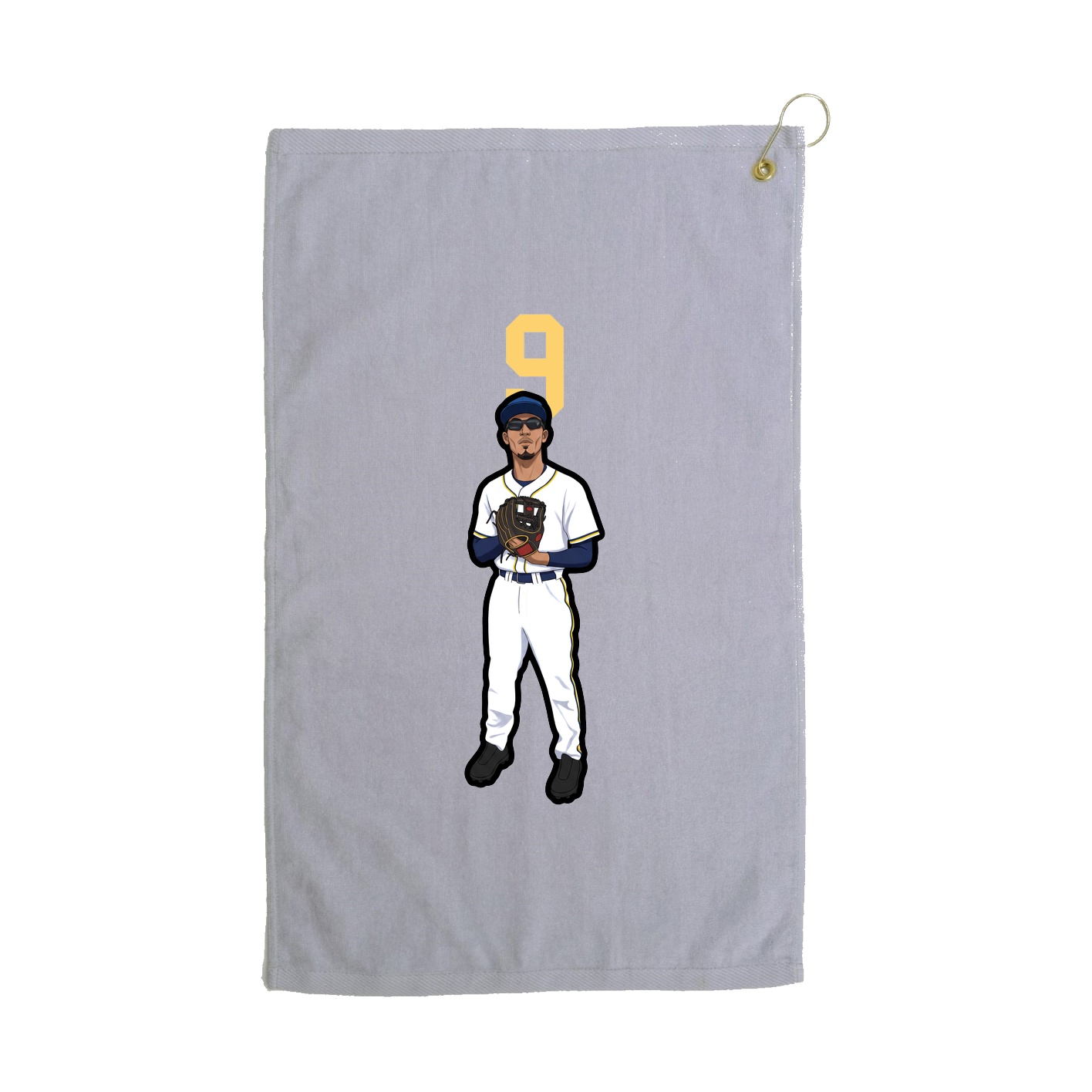 Golf Towel — Number Top in Grey