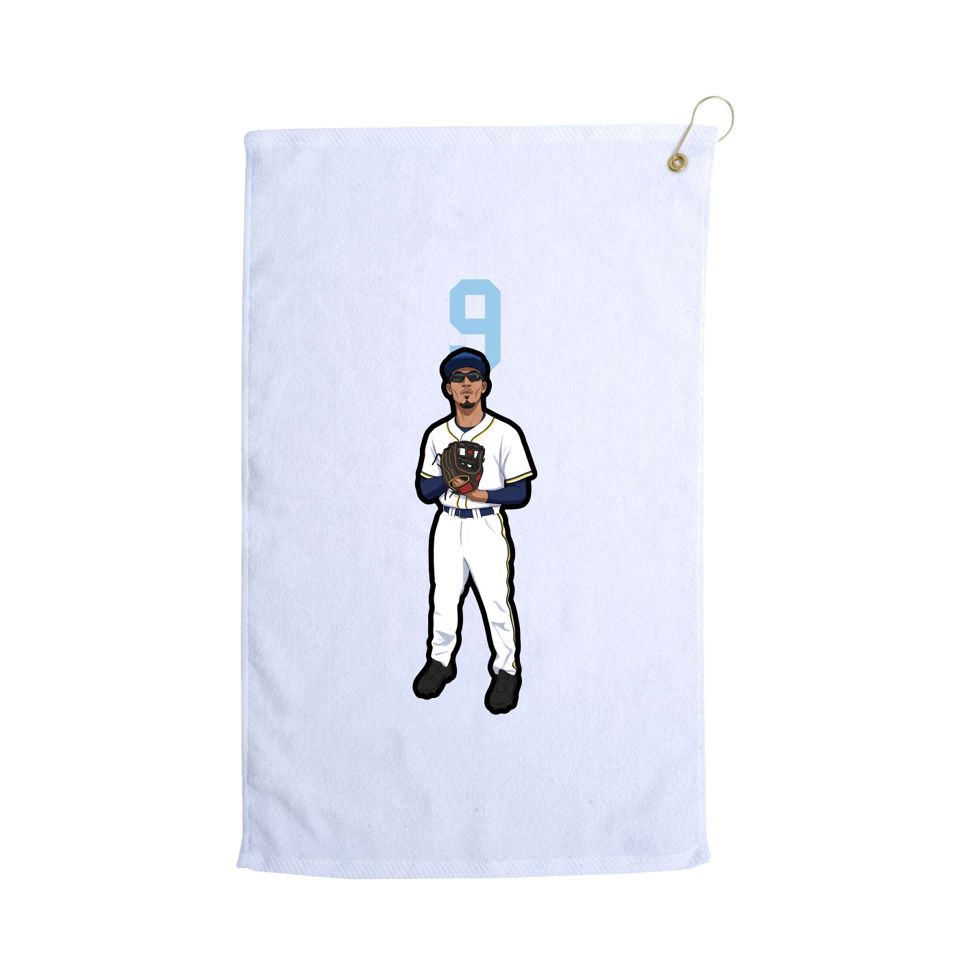Golf Towel — Number Top in White
