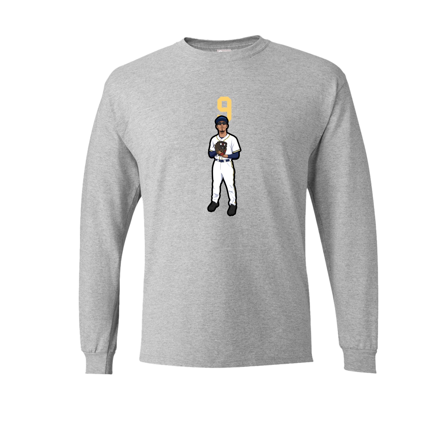 Long Sleeve Tee — Number Top in Grey